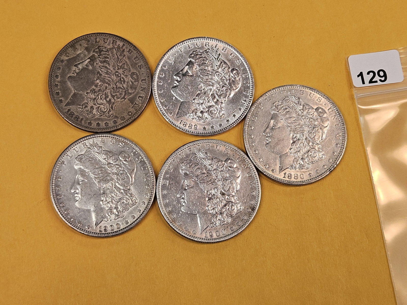 Five Morgan Silver Dollars - 2