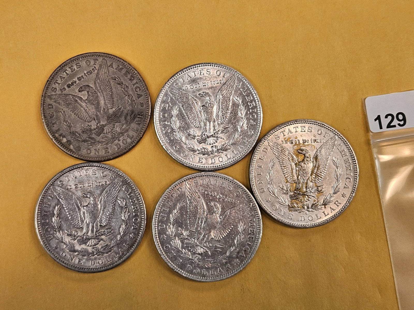 Five Morgan Silver Dollars - 3