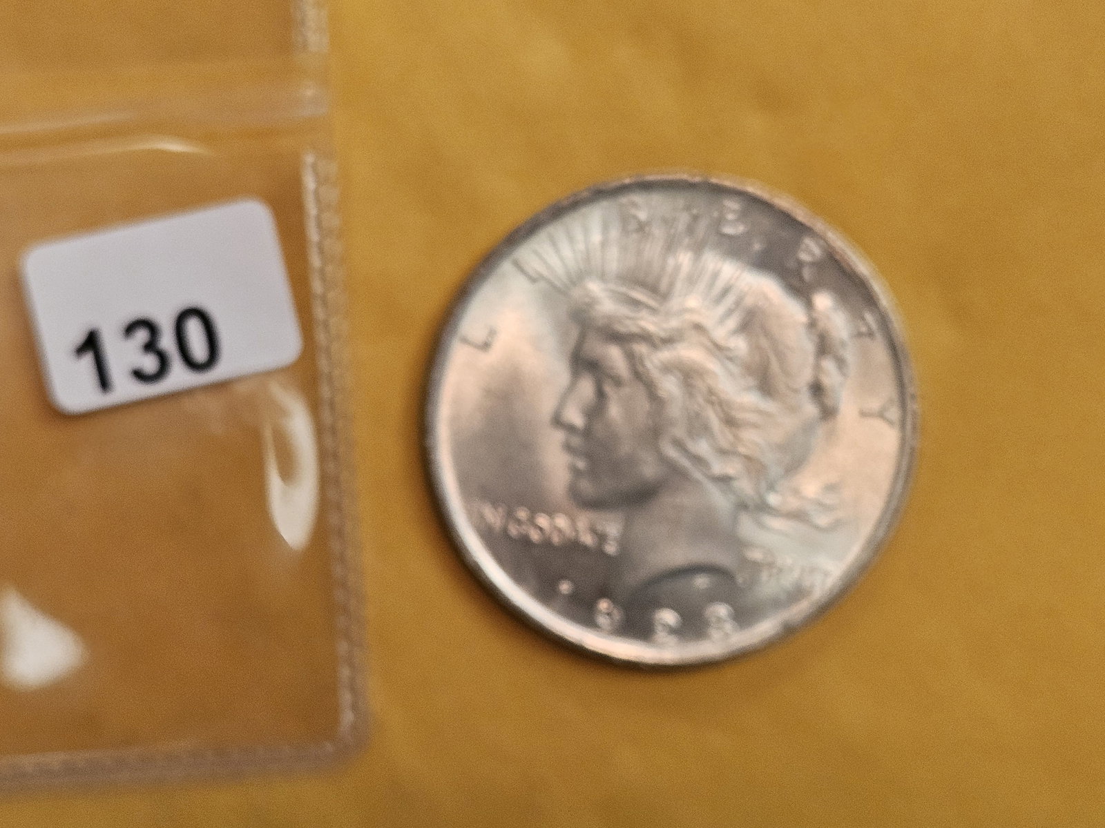 Brilliant Uncirculated Plus 1923 Peace silver Dollar - 2