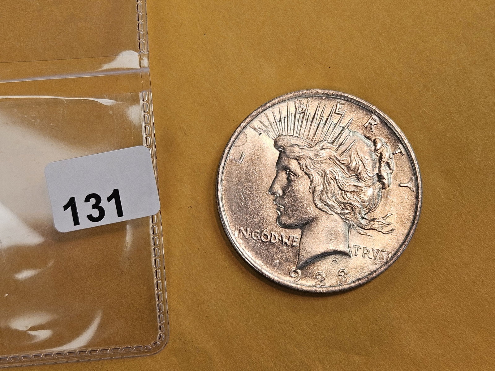 Choice Brilliant Uncirculated Plus 1923 Peace silver Dollar - 2