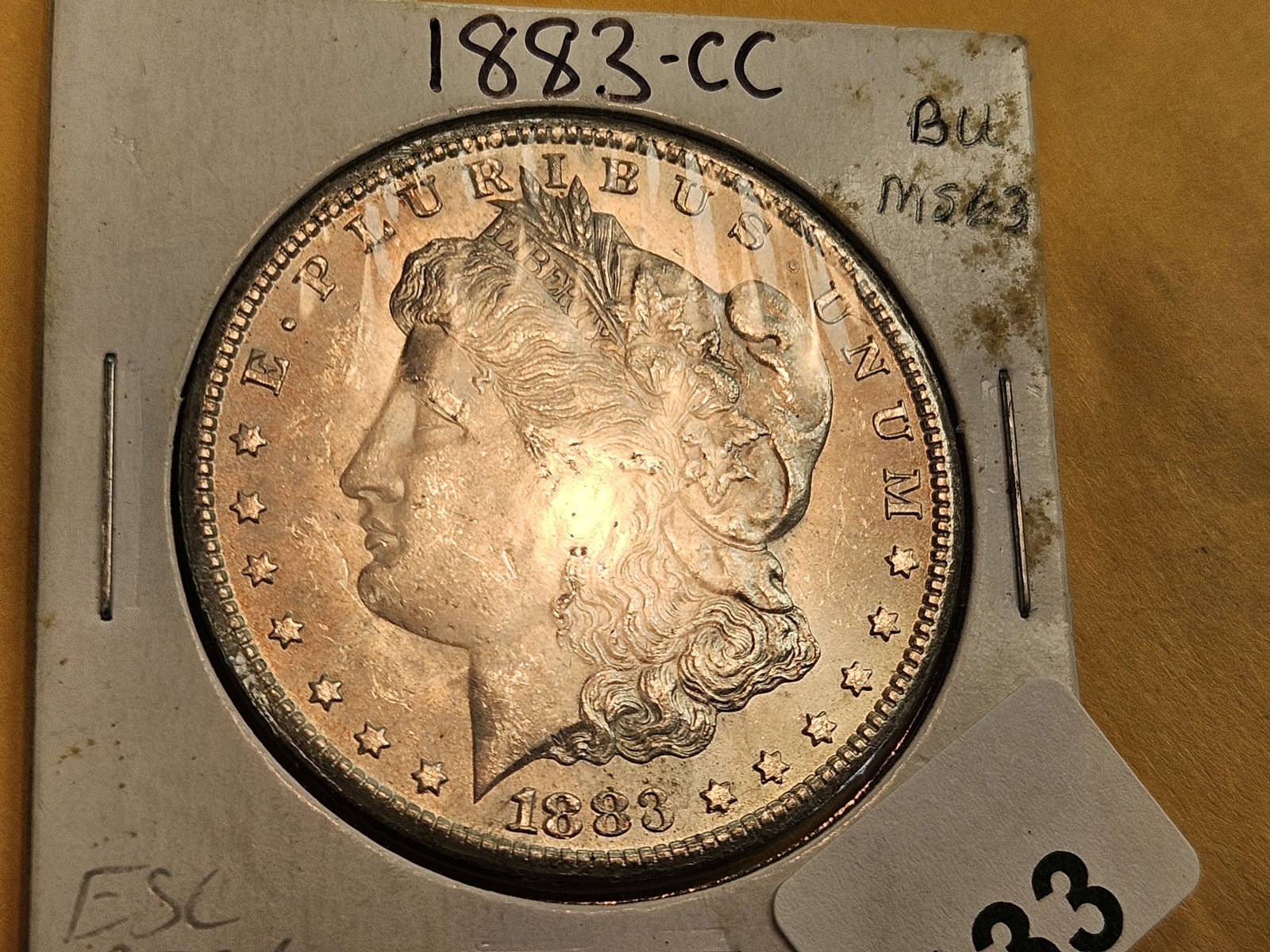 ** KEY DATE ** Choice Brilliant Uncirculated plus 1883-CC Morgan Dollar - 3