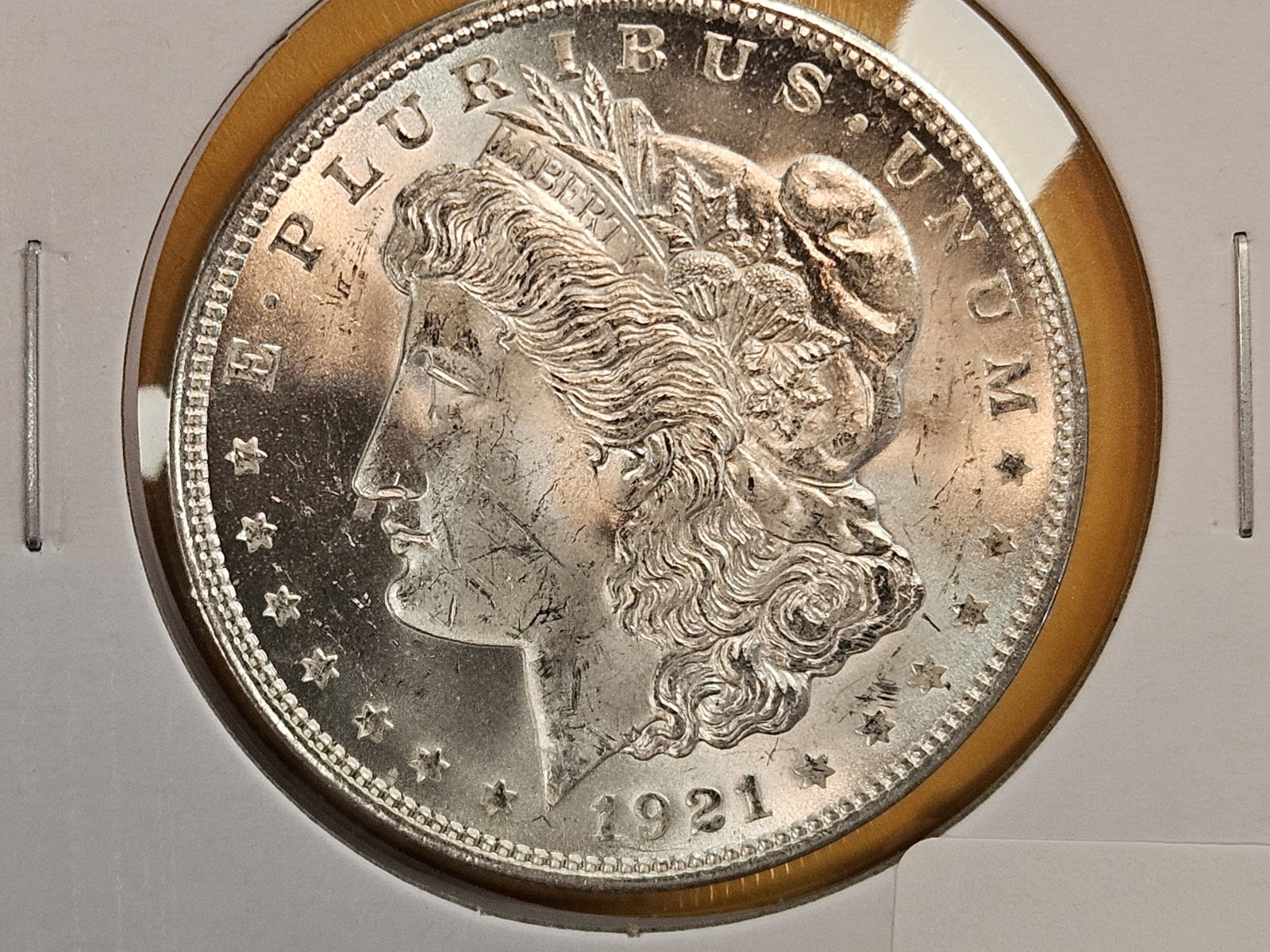Choice Brilliant Uncirculated Plus 1921 Morgan silver Dollar - 3