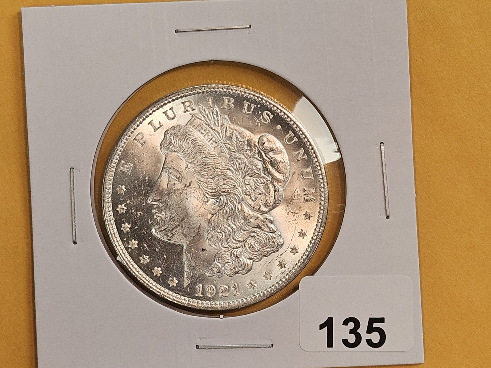Choice Brilliant Uncirculated 1921 Morgan silver Dollar - 2