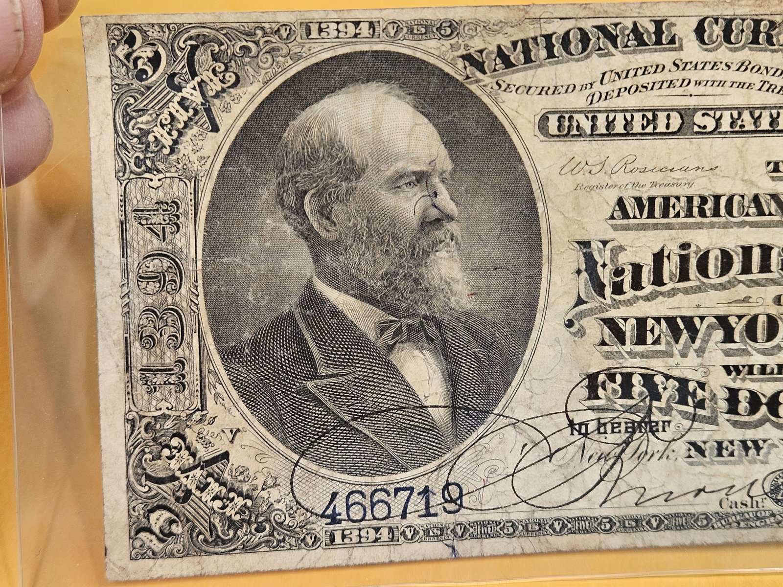 ** SCARCE ** Series of 1882 Large Size Five Dollar National Currency - 3