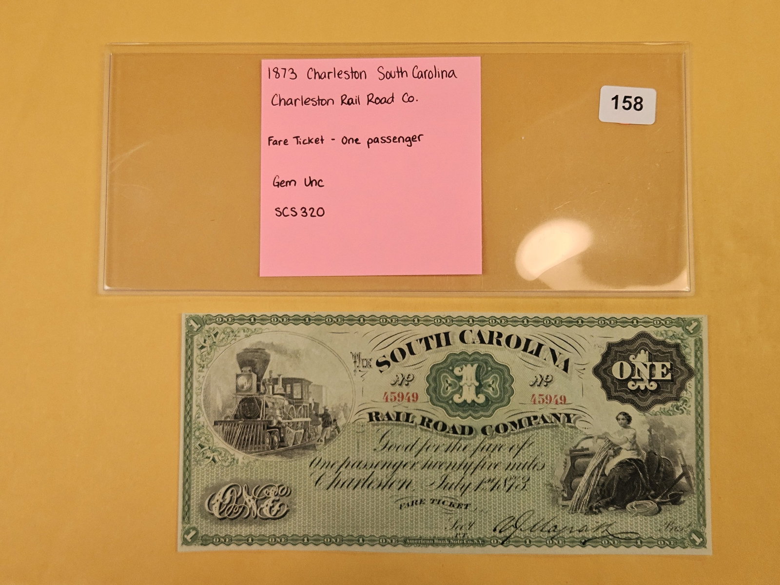 GEM Crisp Uncirculated 1873 One Dollar obsolete Note (1 of 3)