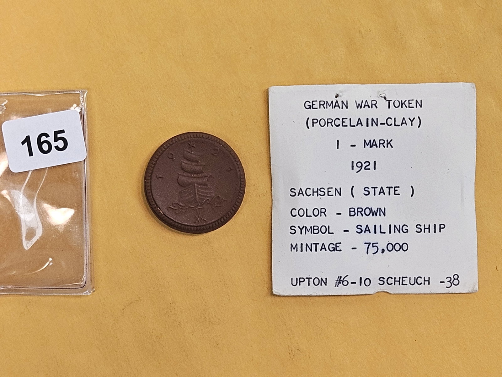 GEM 1921 German War Token 1 mark - 2