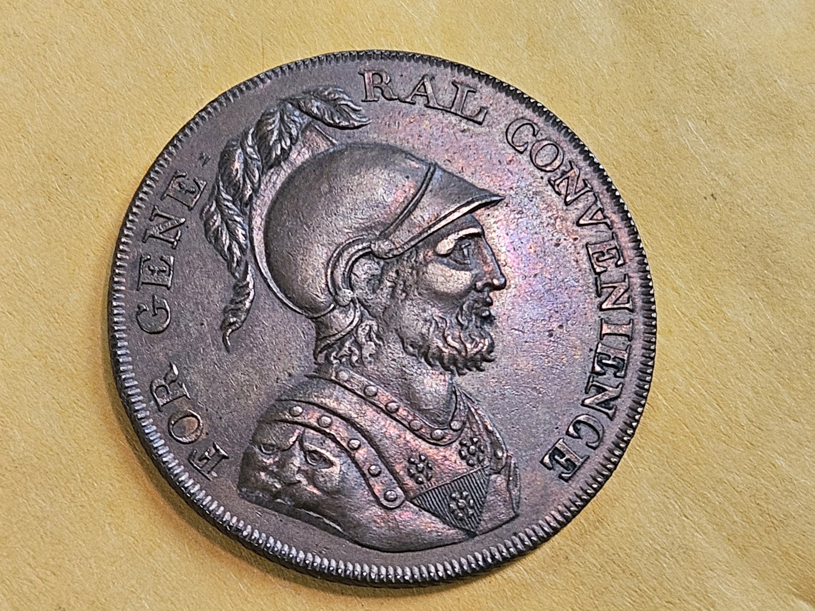 CONDER! Reddish 1795 Copper Half-Penny Conder token (1 of 8)