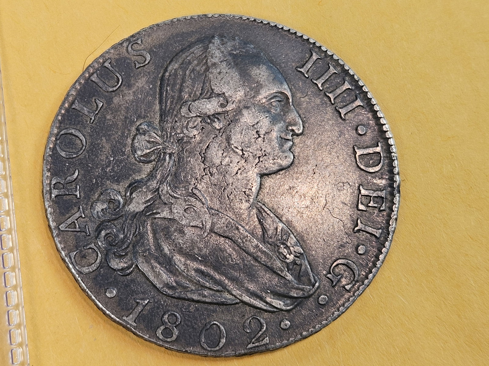 1802 Spain M-FA silver 8 reals in Extra Fine plus: KM 432.1