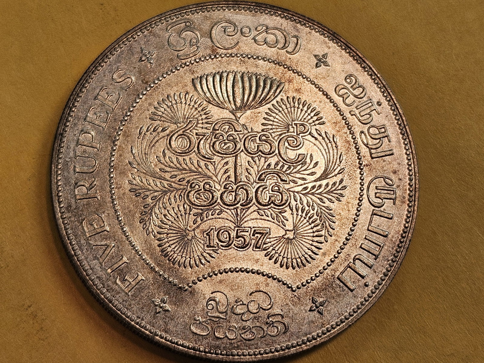 Gem Brilliant Uncirculated Sri Lanka silver 5 rupees (1 of 8)
