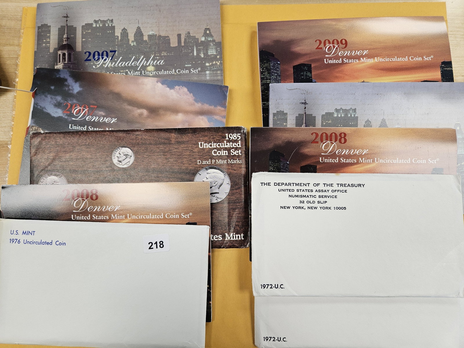Ten Mixed US Mint Sets in OGP: Some outer boxes & COAs
