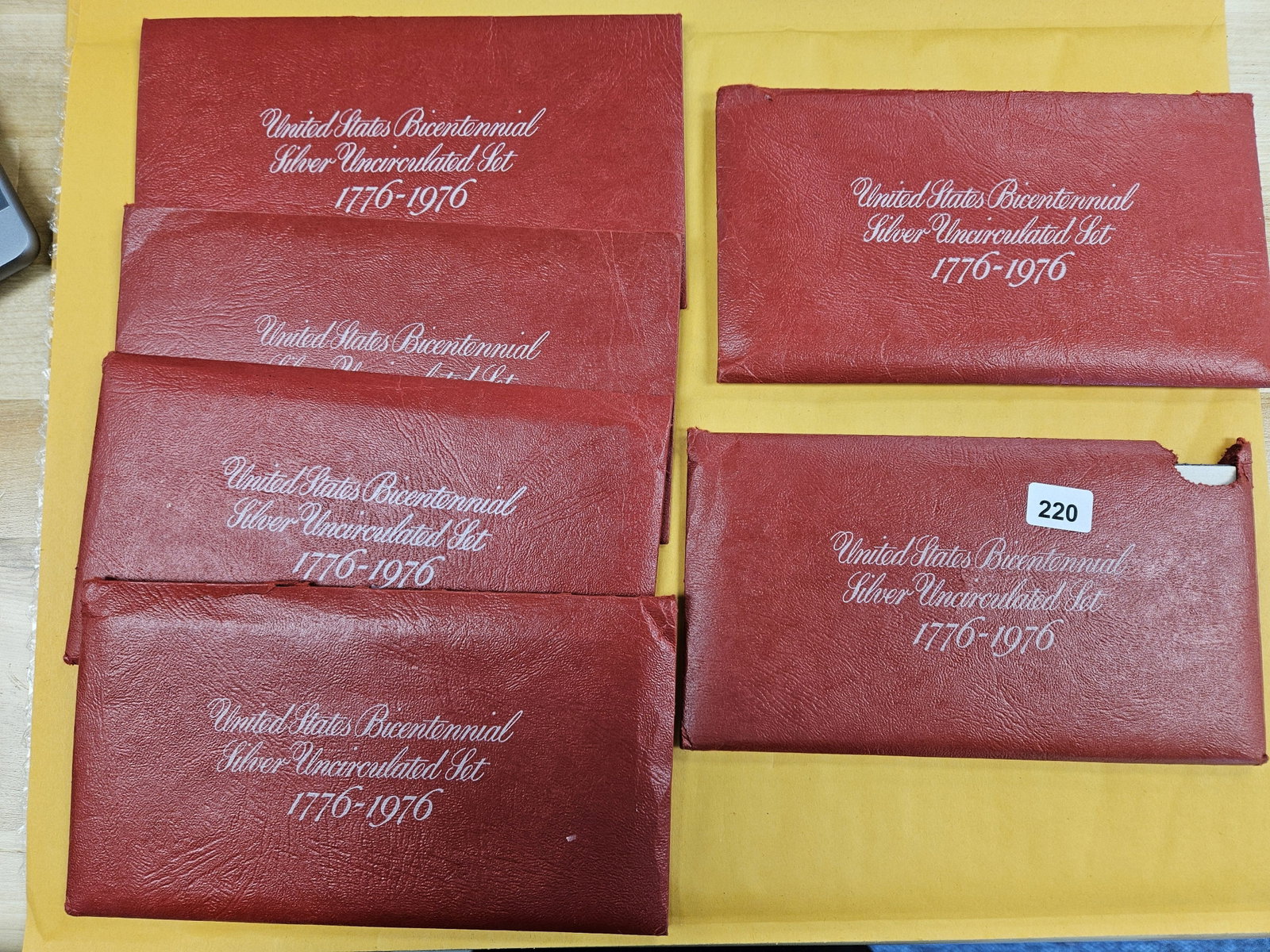 Six Silver RED IKE Bicentennial Sets: In OGP with COA. Each has 3 silver coins