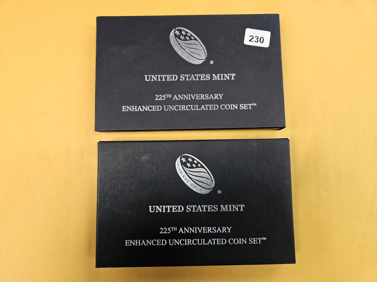 Two 225th Anniversary Enhanced Uncirculated US Coin Sets: Both in OGP