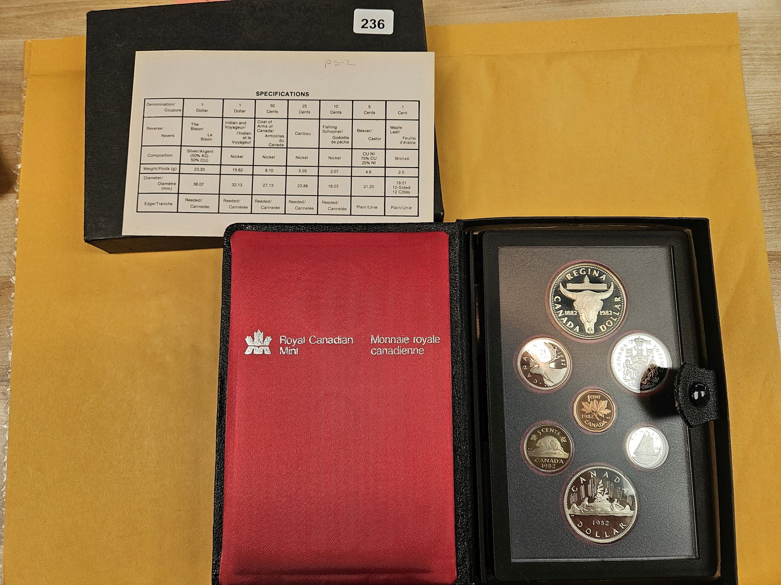 1982 GEM Proof Deep Cameo Canada Proof Set: With Silver Dollar. In OGP with COA