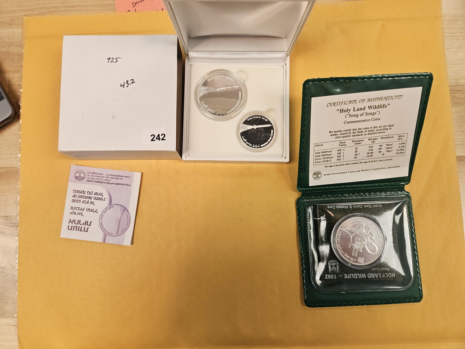 Two GEM Proof Israel Silver Coin sets: Both in OGP