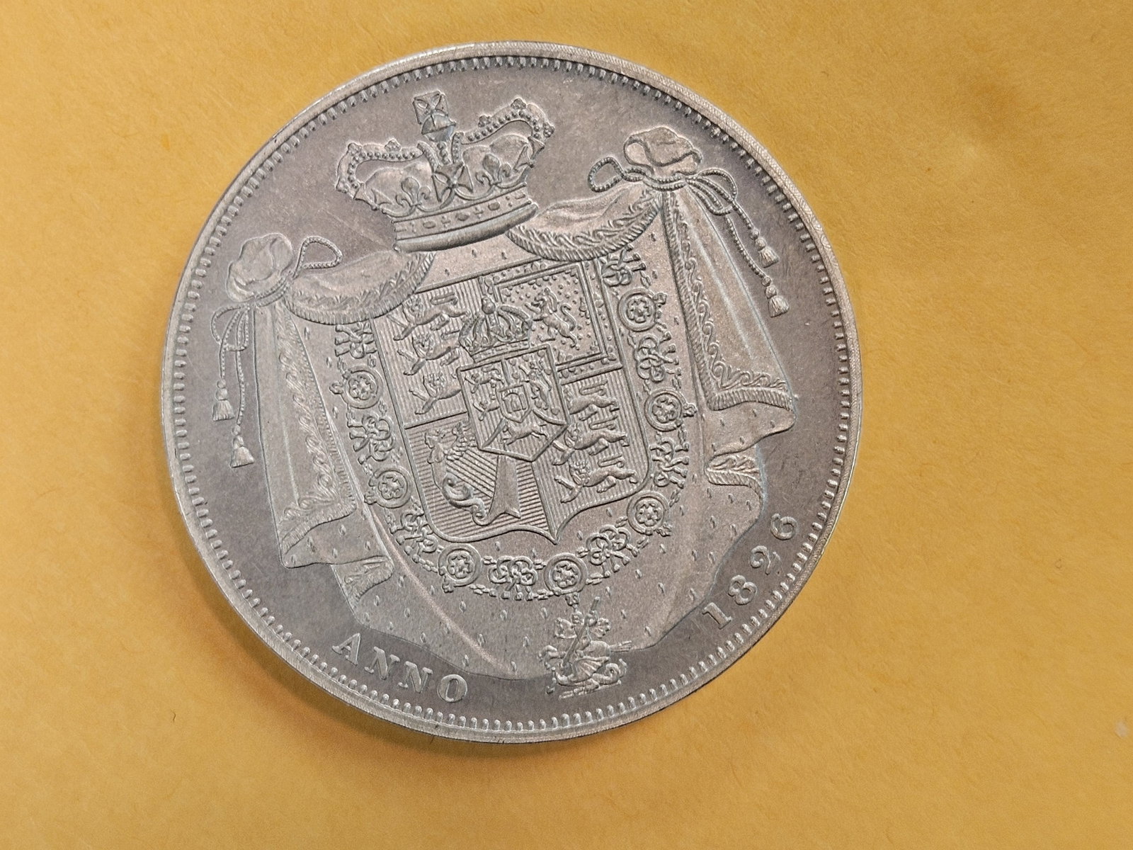Cool GEM Proof 1826 Great Britain silver 1/2 Crown restrike - 10