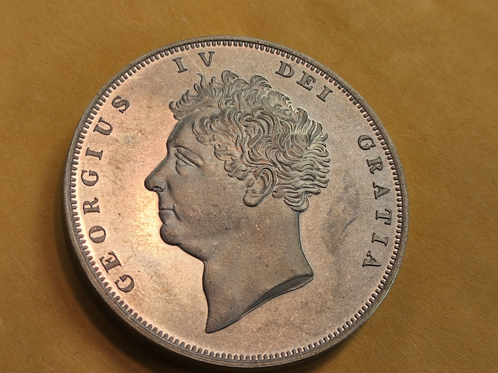 Cool GEM Proof 1826 Great Britain silver 1/2 Crown restrike - 4