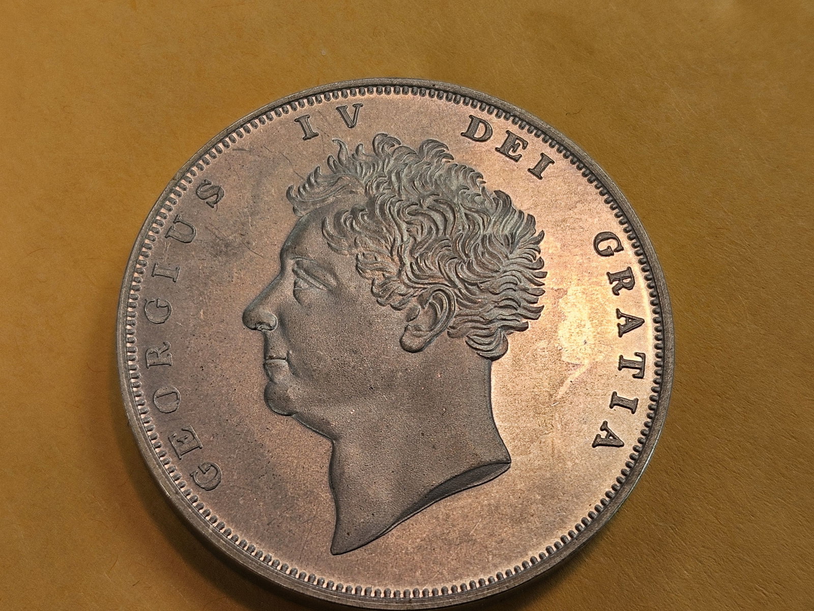 Cool GEM Proof 1826 Great Britain silver 1/2 Crown restrike - 5