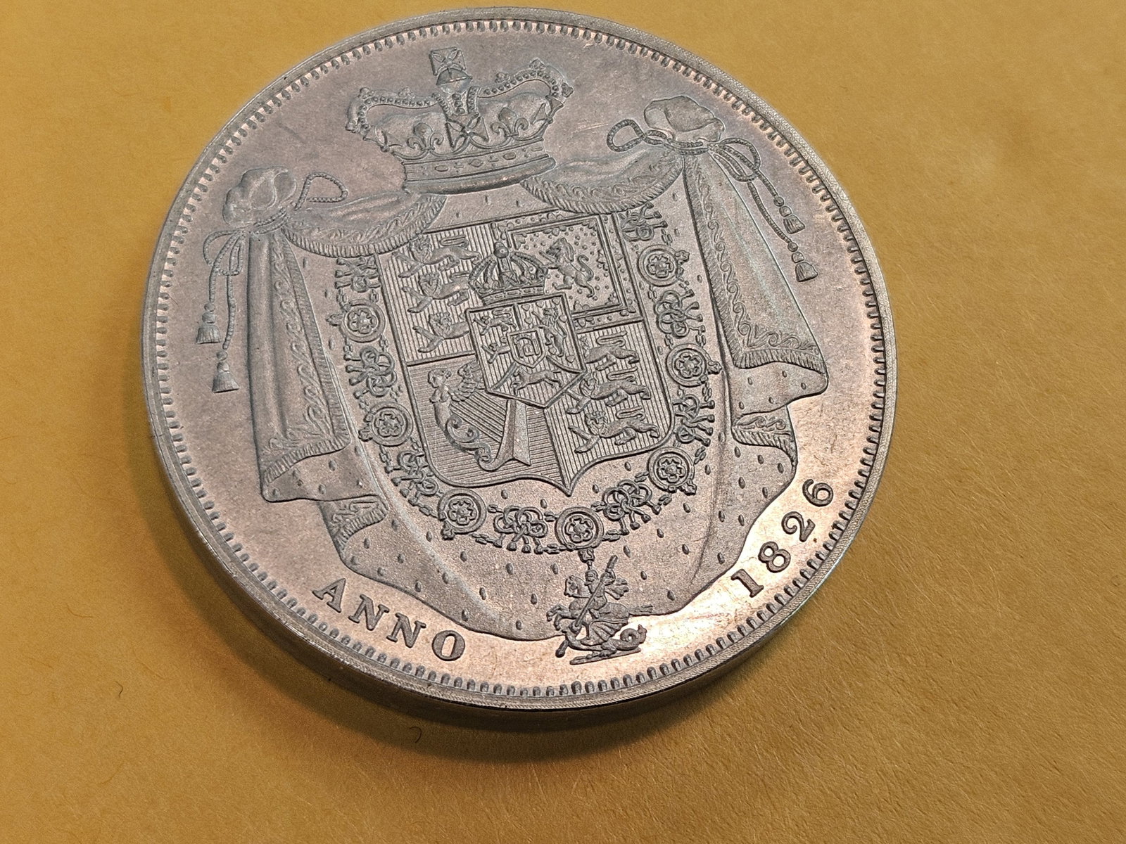 Cool GEM Proof 1826 Great Britain silver 1/2 Crown restrike - 7