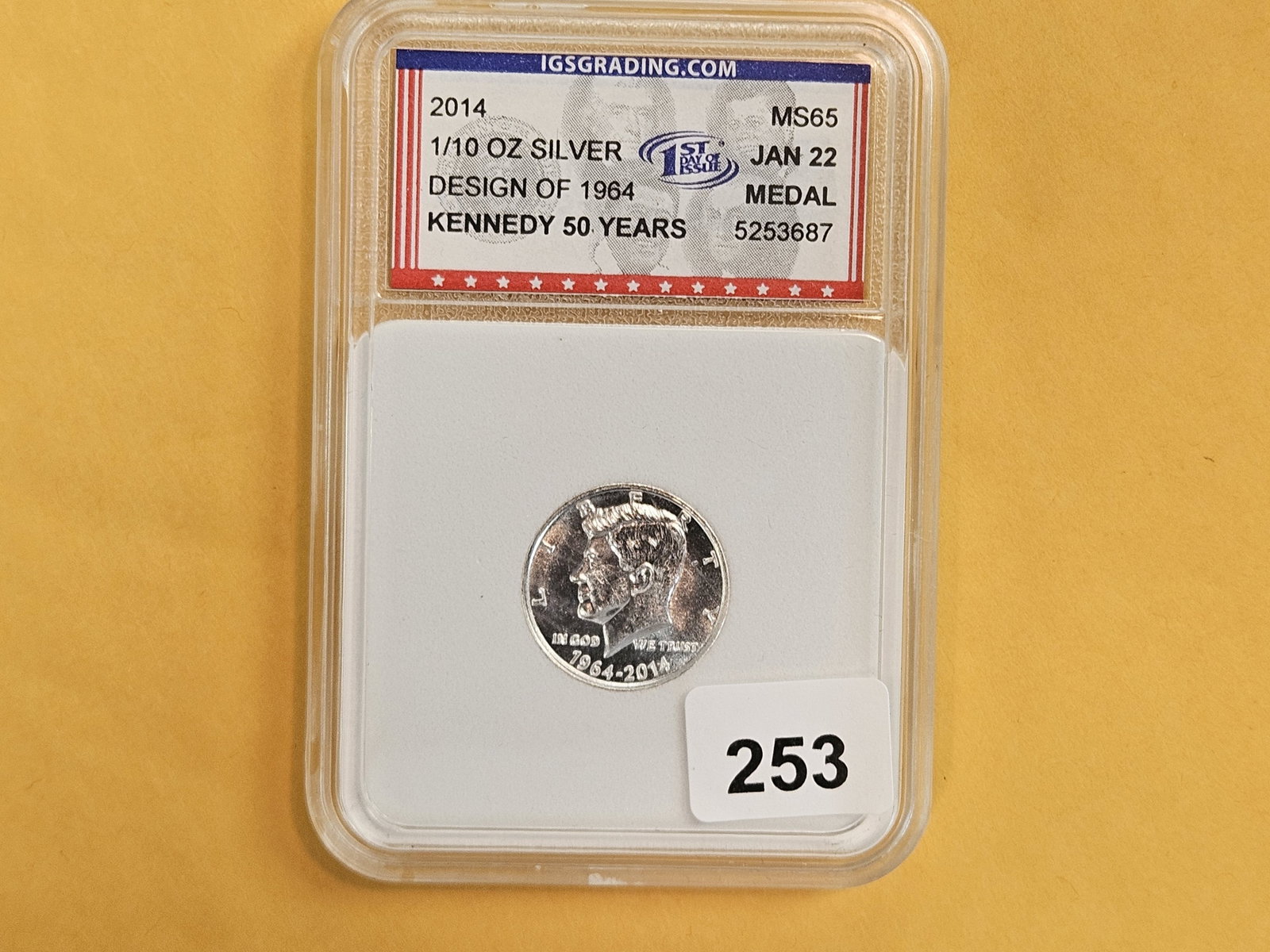 2014 GEM Proof Deep cameo Silver Kennedy medal - 2