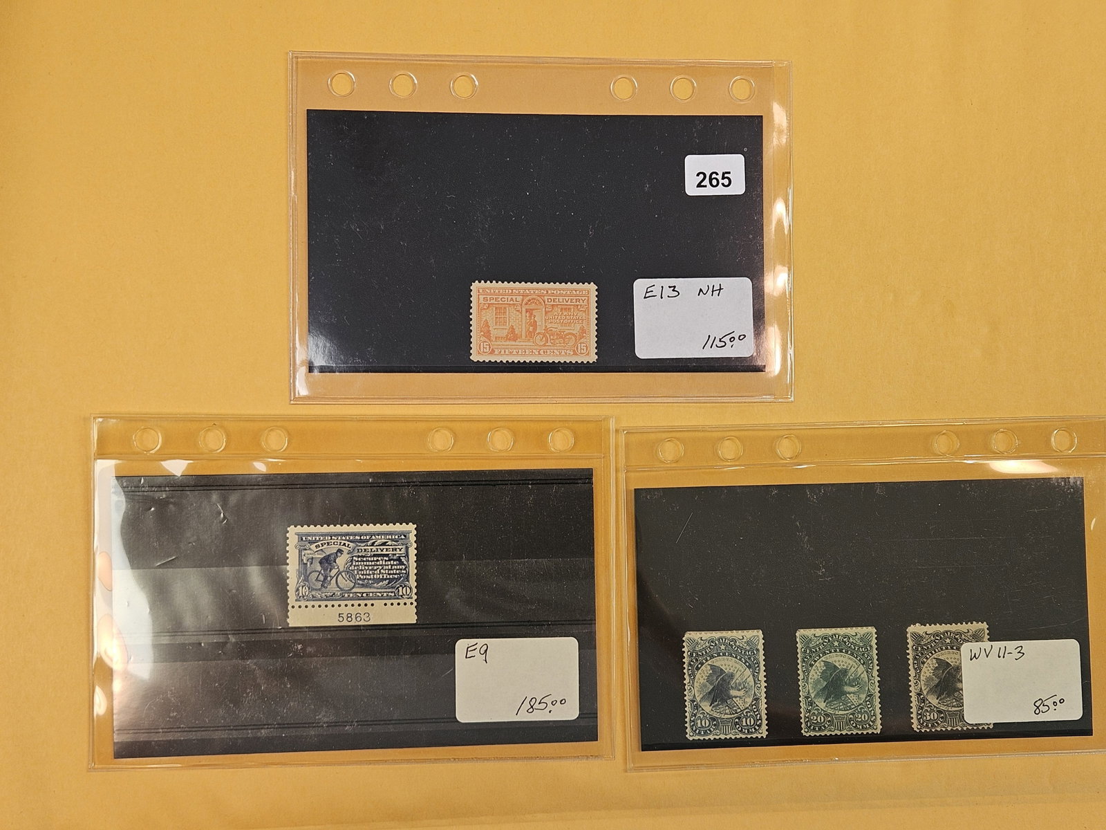 BETTER PHILATELICS!: These beauties came from Joe Kremel's Collection. Joe Kremel was a big Stamp dealer in Chicago. We received some of his collection. These are top quality stamps! These two are SCOTS Stamp number E13,