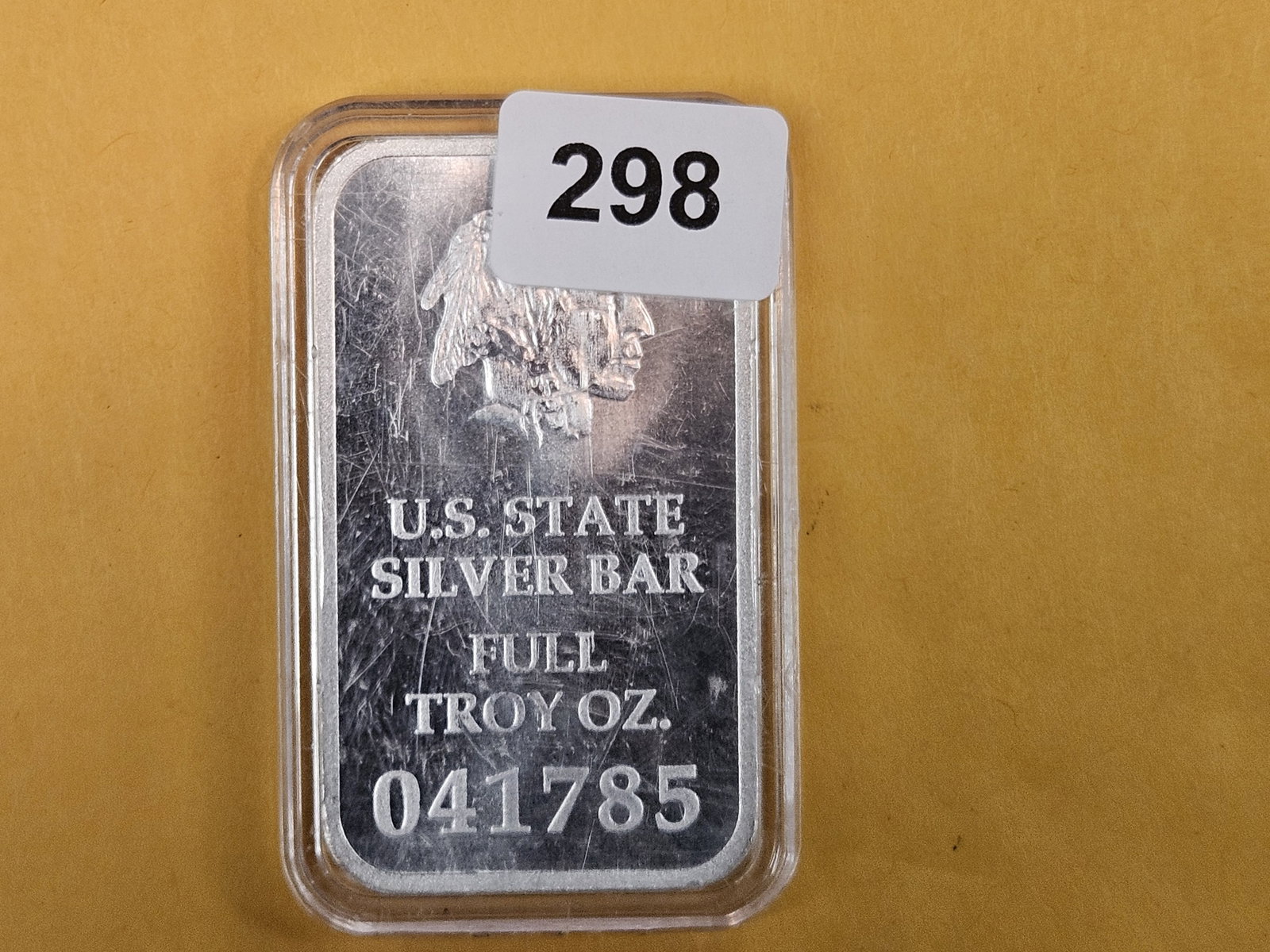 One Troy ounce .999 fine silver art bar: Wyoming