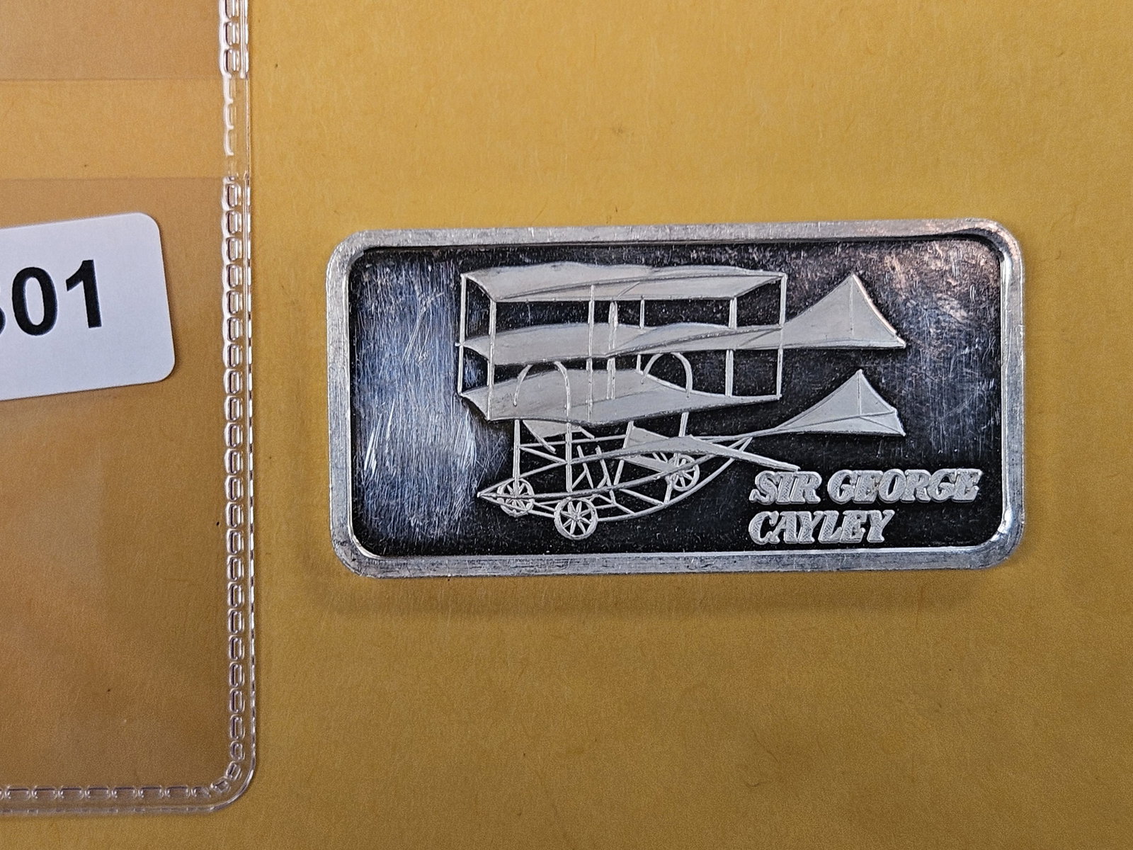 One Troy ounce .999 fine silver art bar: World of Flight