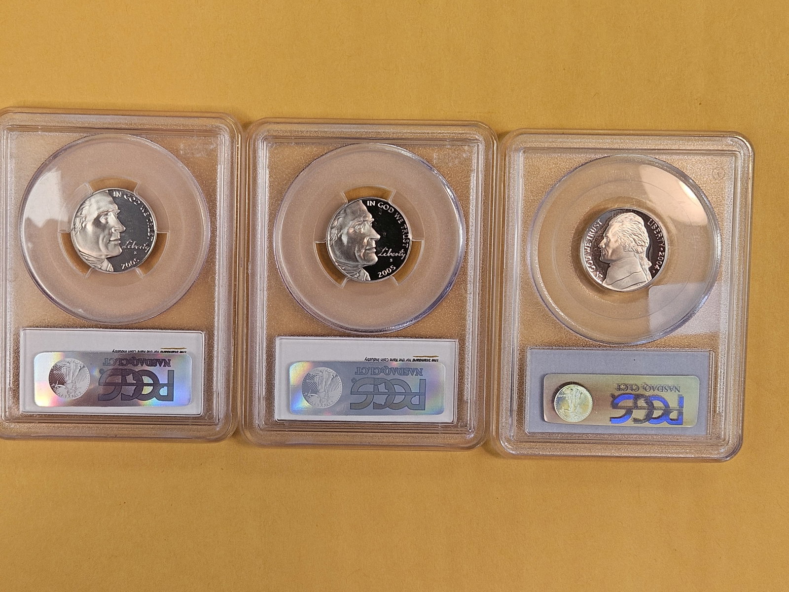 PERFECT! Three Perfect PCGS-graded Jefferson Nickels - 2