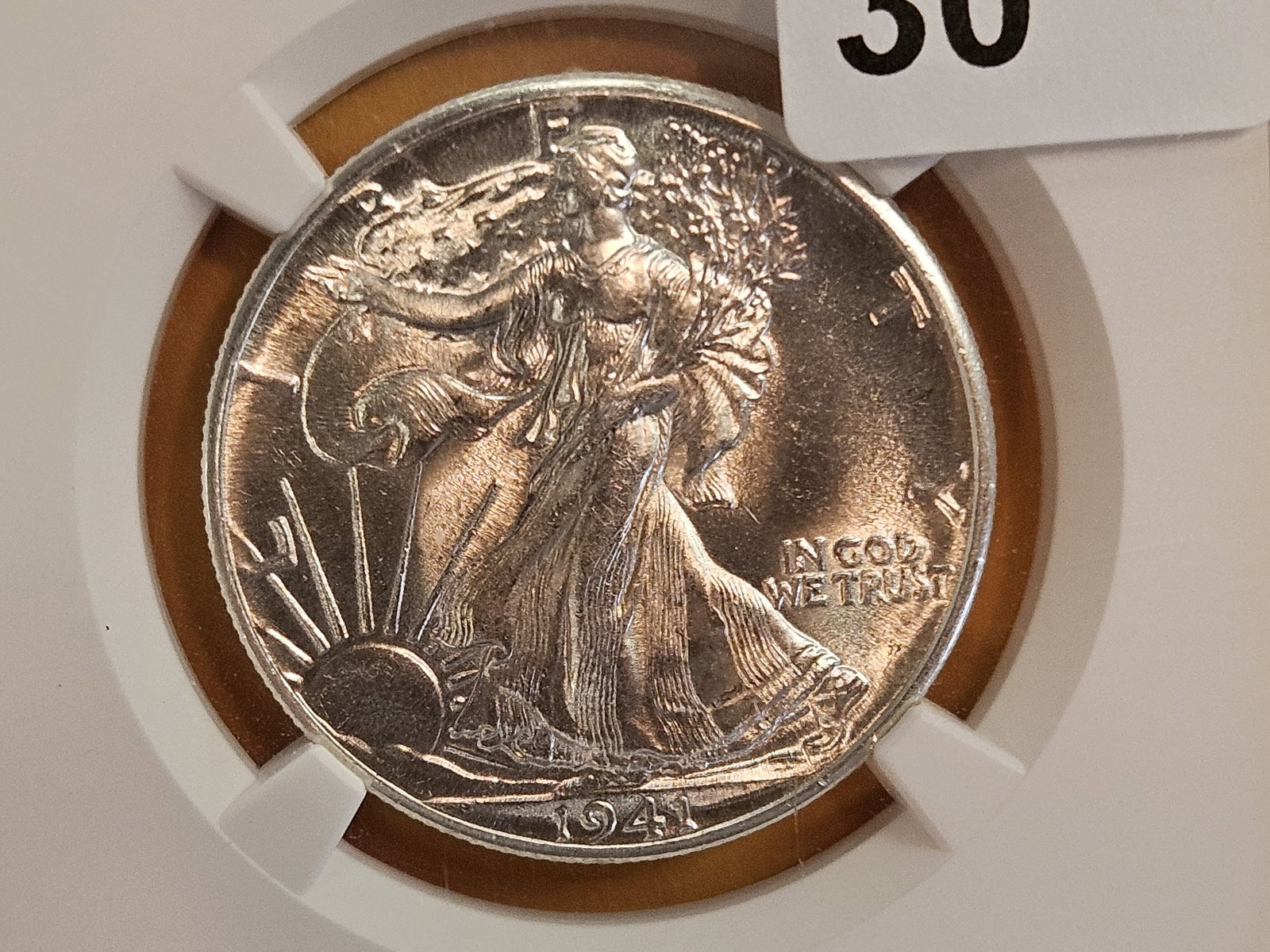 NGC 1941 Walking Liberty silver Half Dollar in Mint State 63 (1 of 4)