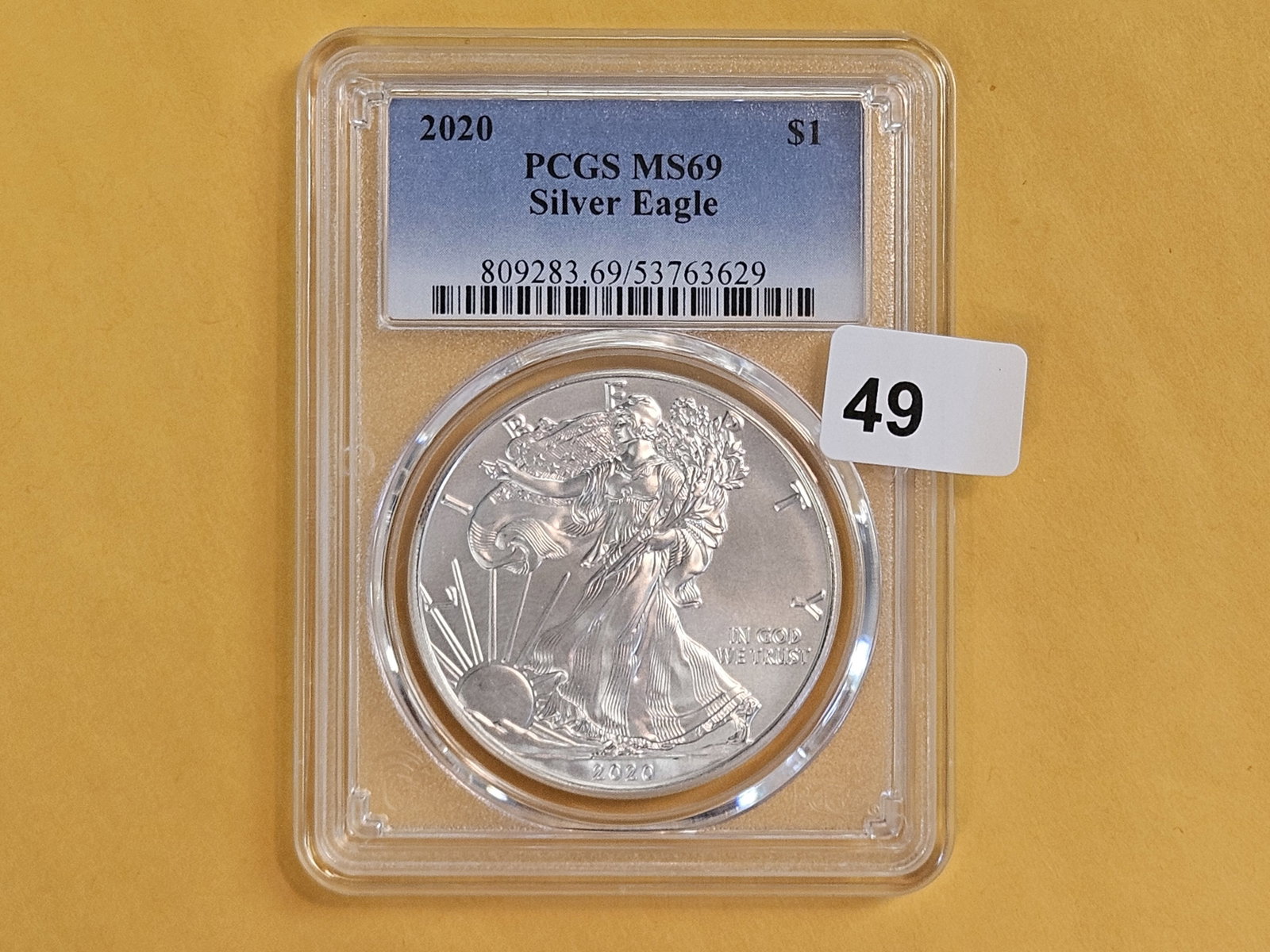 PCGS 2020 American Silver Eagle in Mint State 69: Very nice