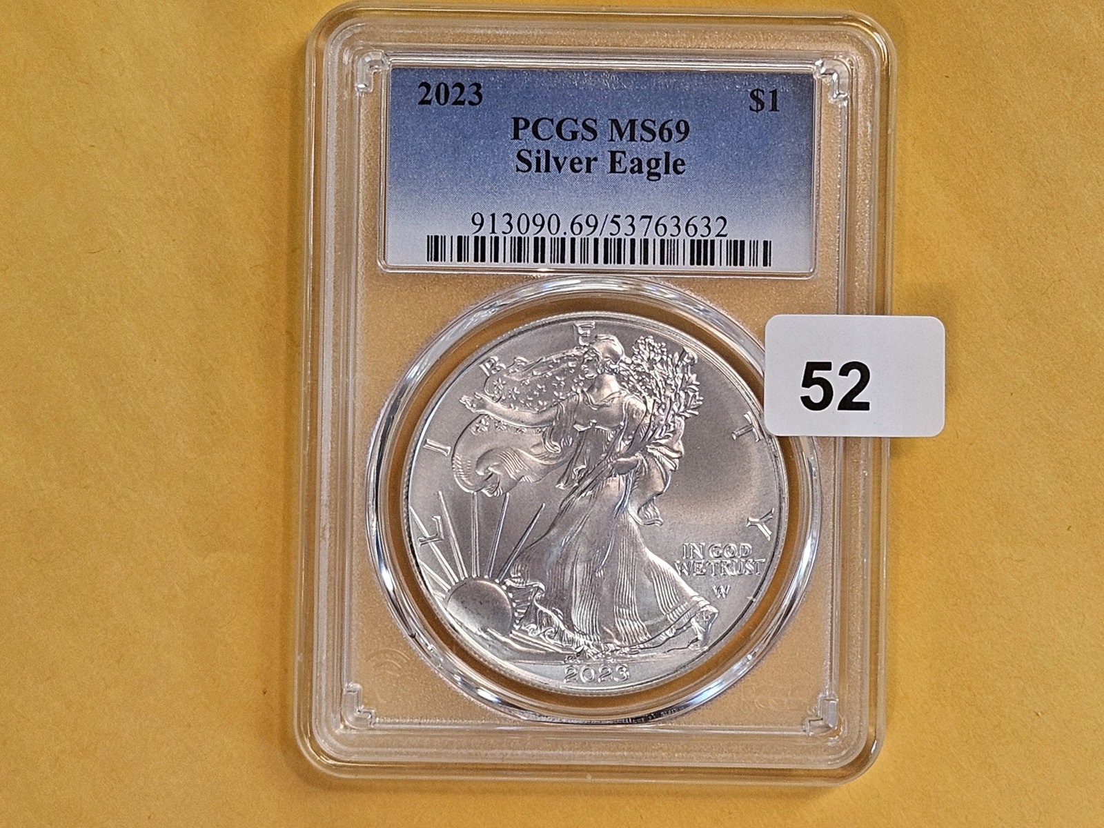 PCGS 2023 American Silver Eagle in Mint State 69 (1 of 2)