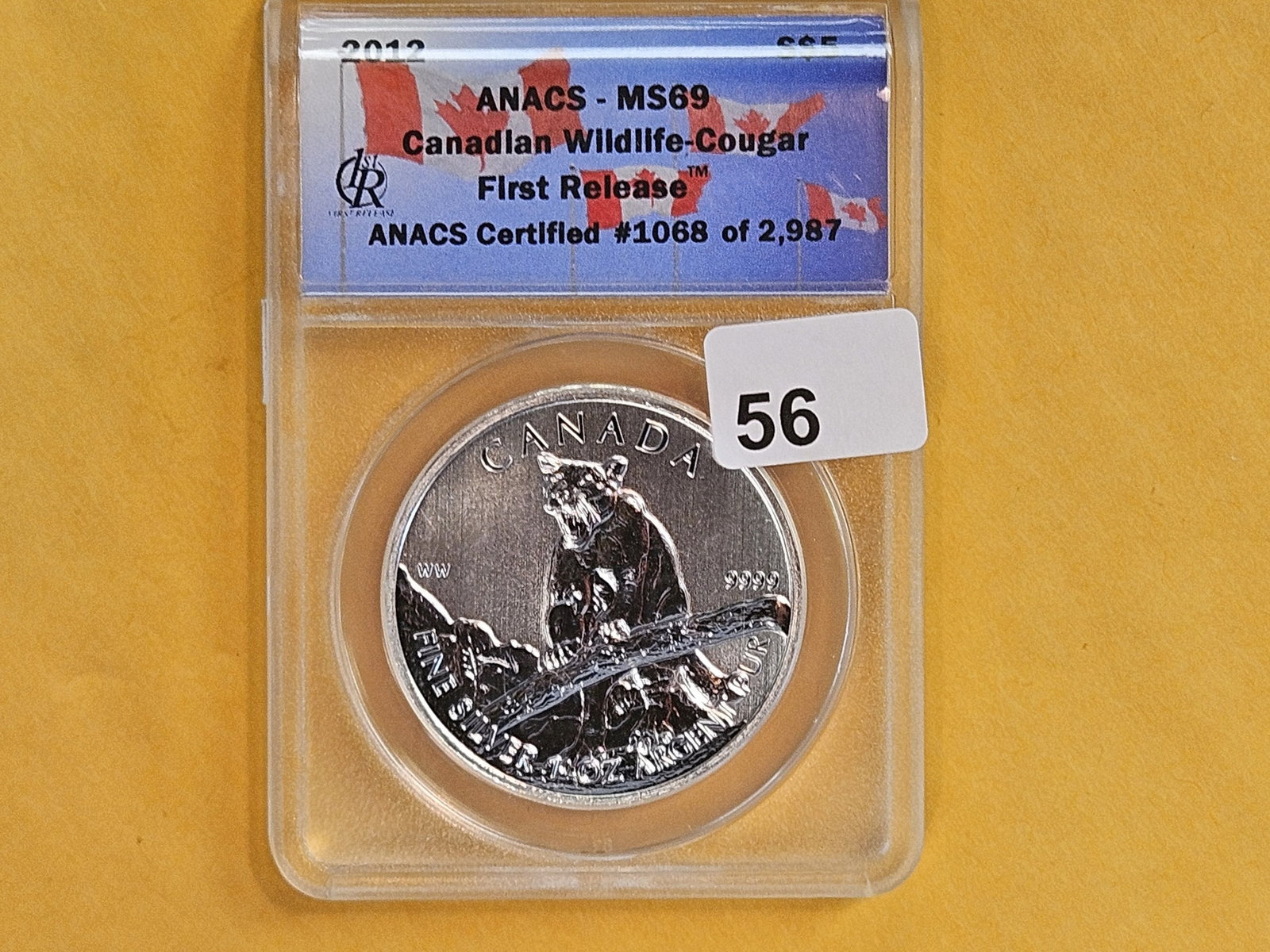 ANACS 2012 Canada silver Dollar in Mint State 69 (1 of 2)