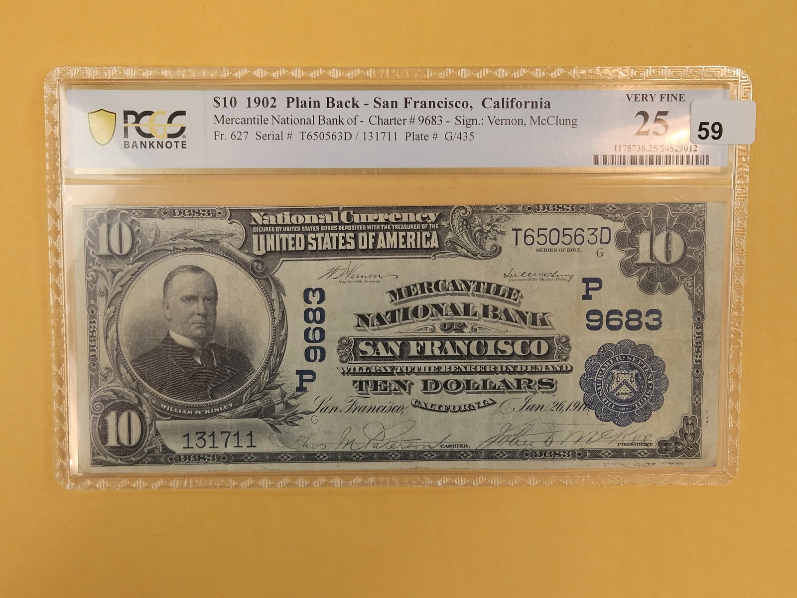 PCGS Banknote 1902 TEN Dollar National Currency in Very Fine - 25 (1 of 4)