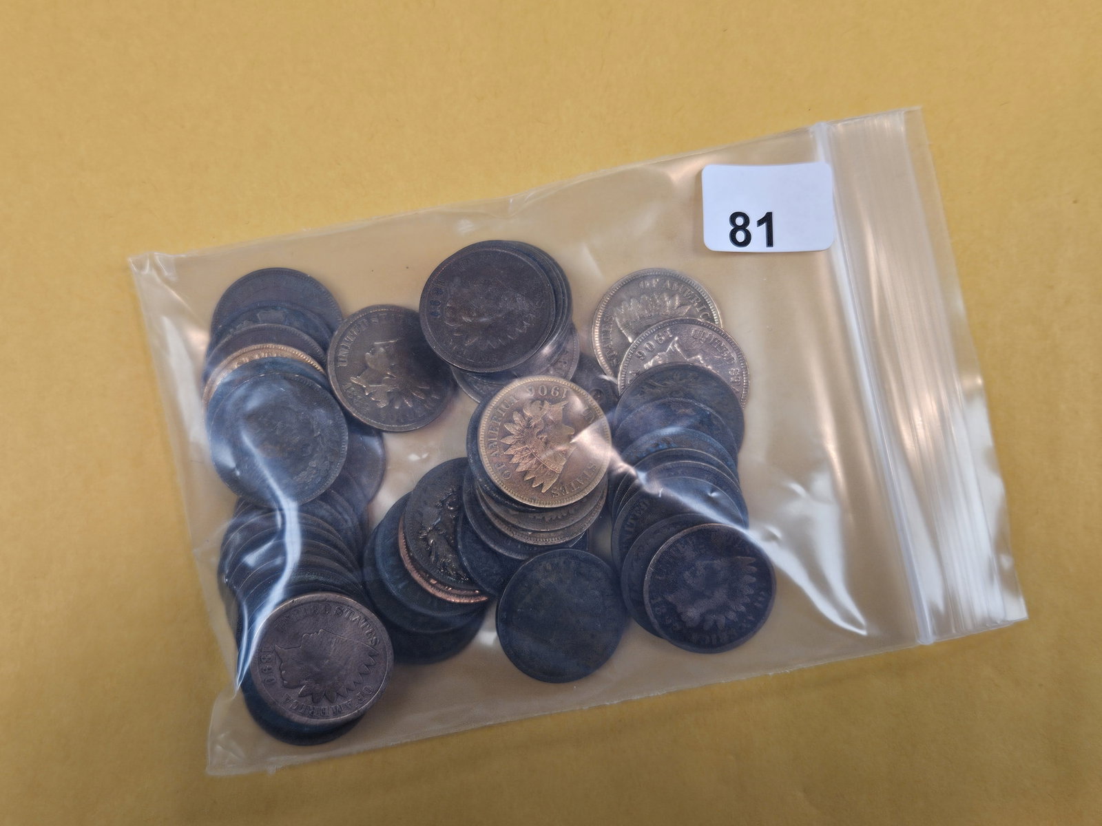 Fifty Indian Cents: From a large bag. Unchecked by us. All look circulated
