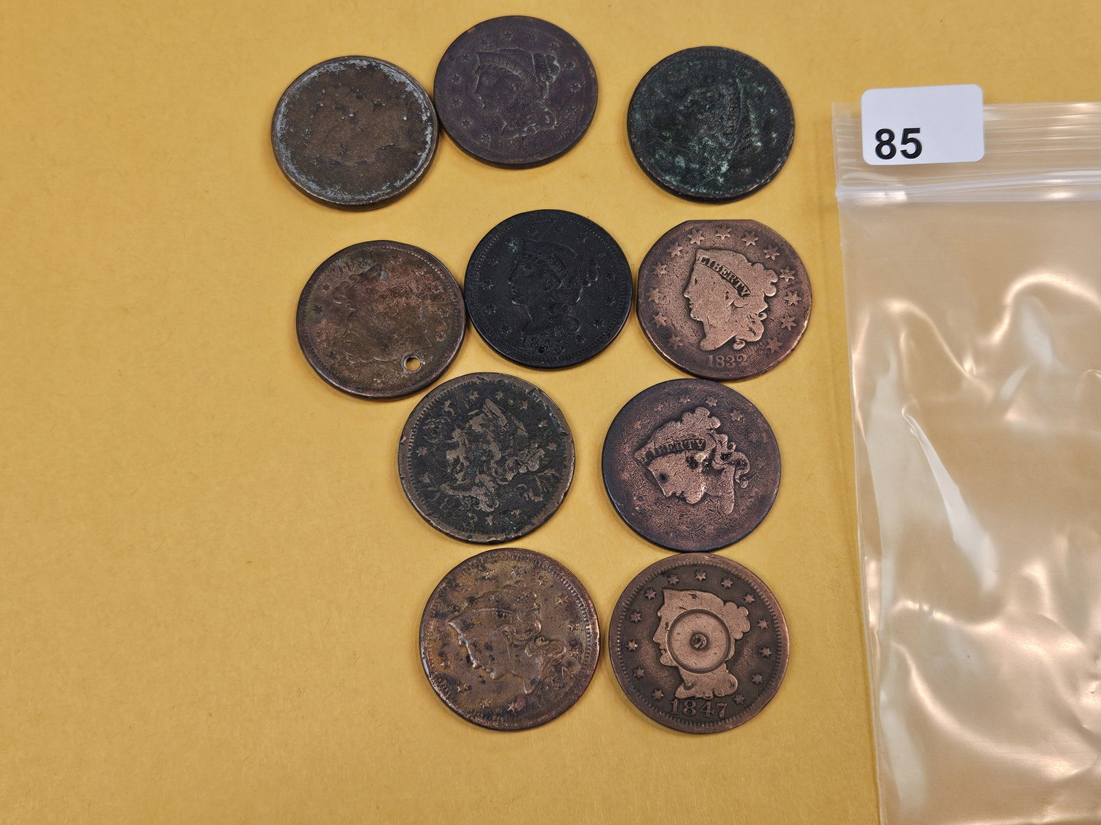 Ten mixed Large Cents - 2