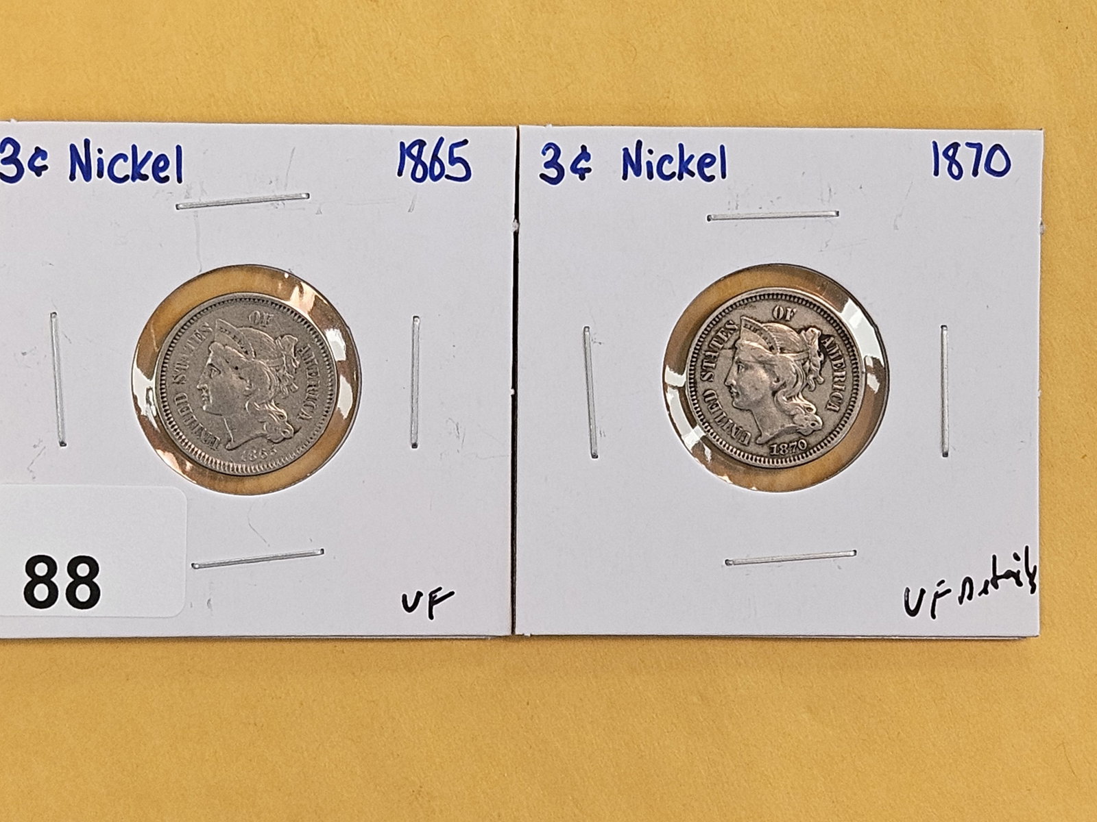 1865 and 1870 Three Cent Nickels (1 of 5)