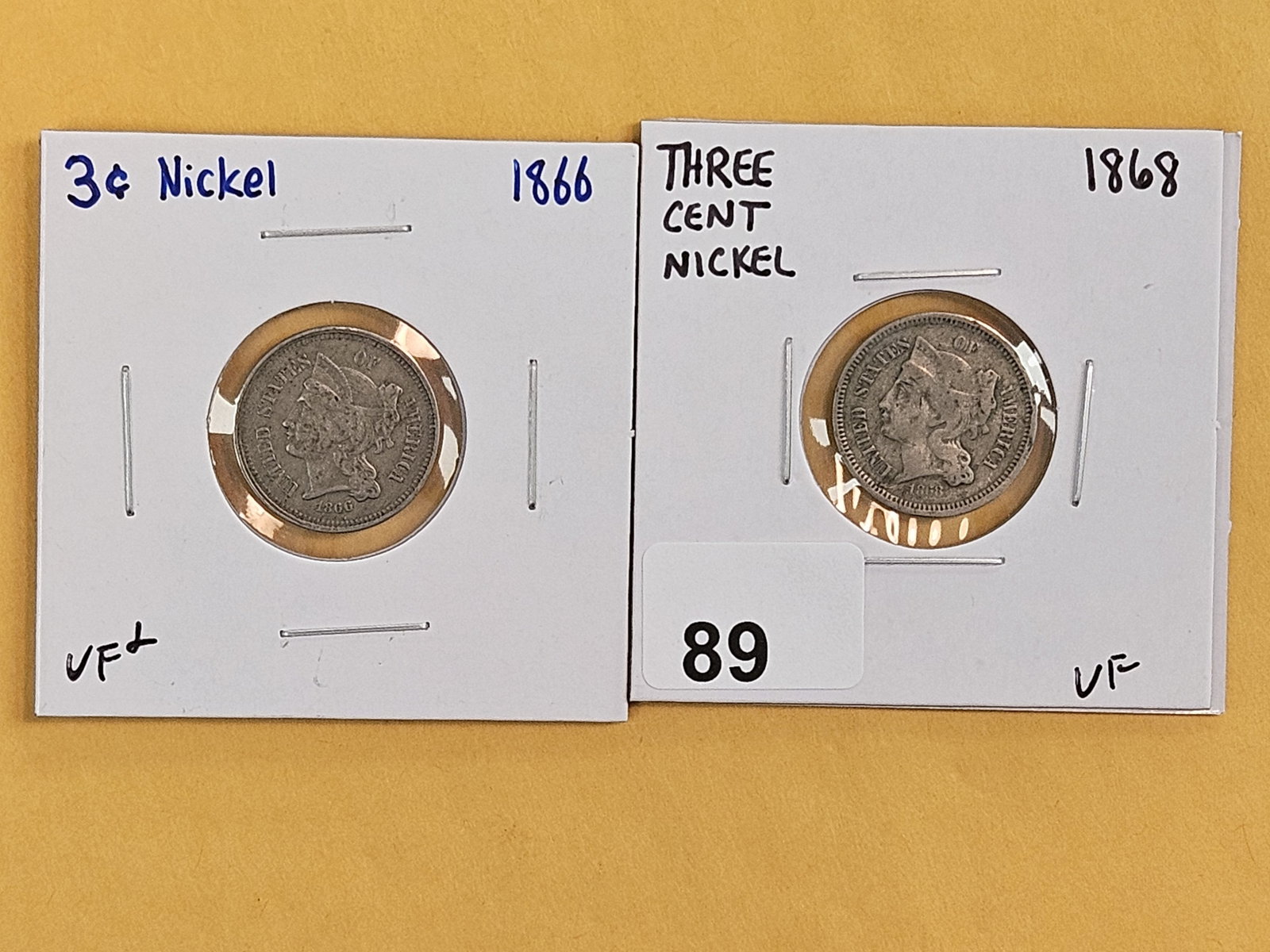 1866 and 1868 Three Cent Nickels (1 of 5)