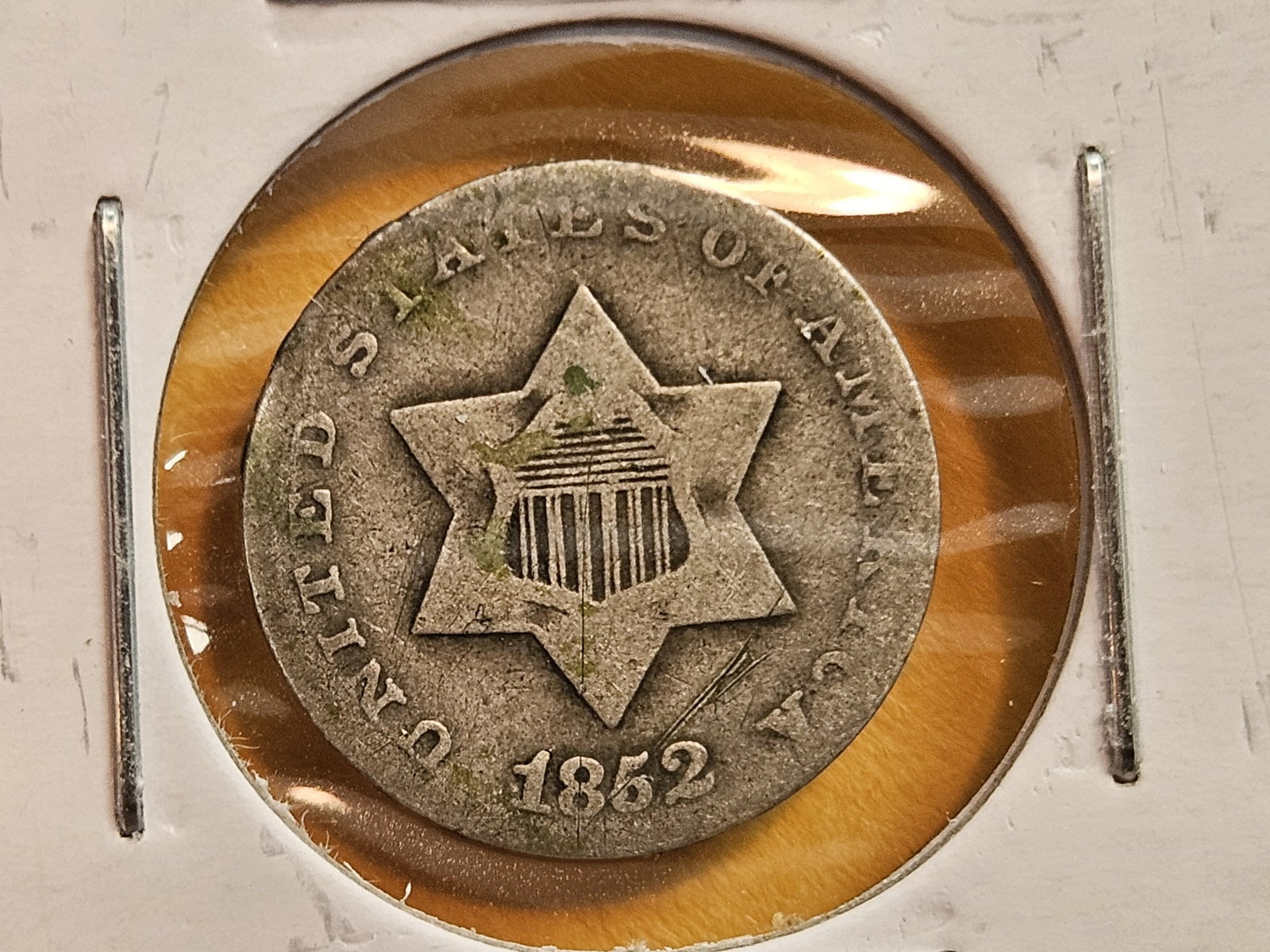 1852 Three Cent Silver Trime: In Very Good