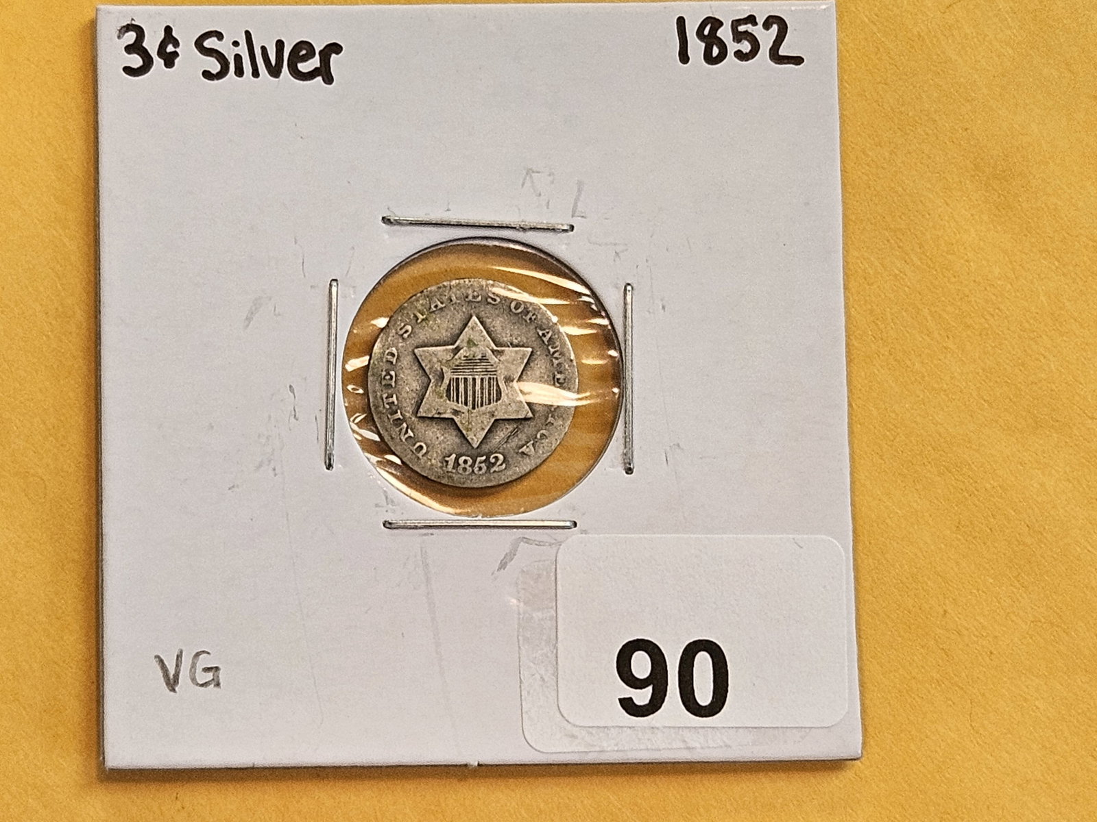 1852 Three Cent Silver Trime - 2