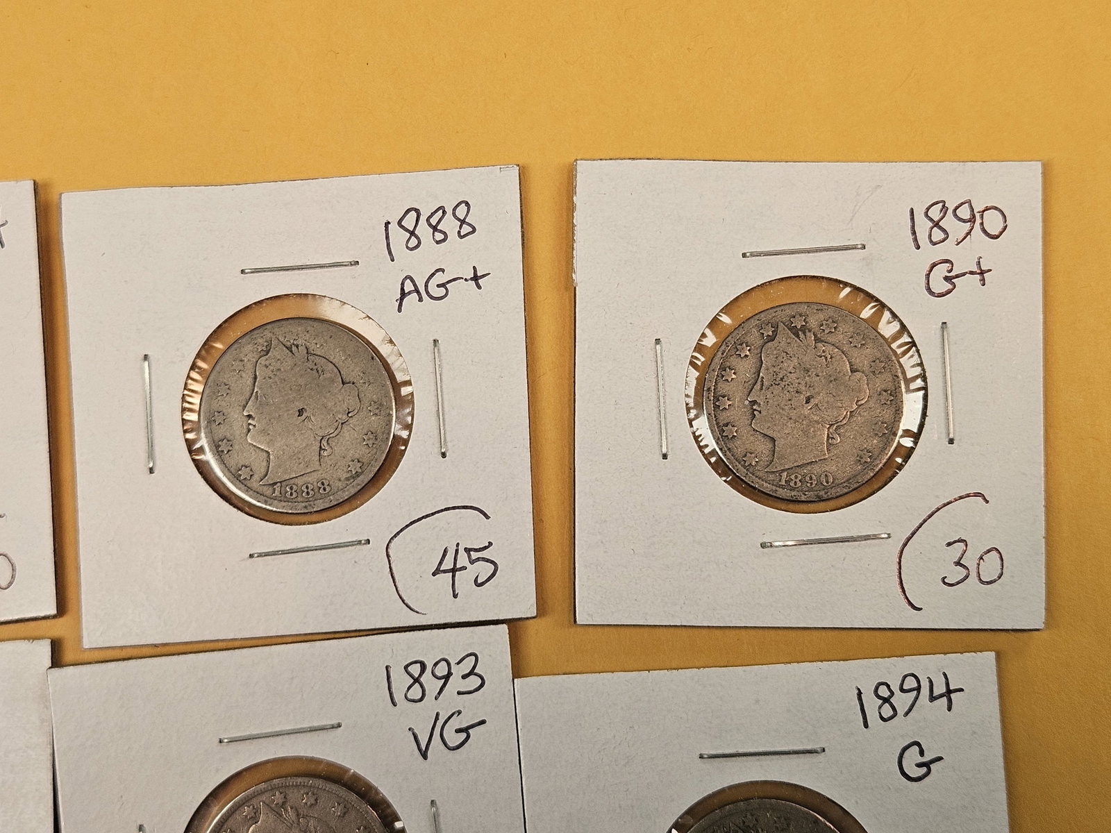 Ten earlier, Little better date Liberty "V" Nickels - 4