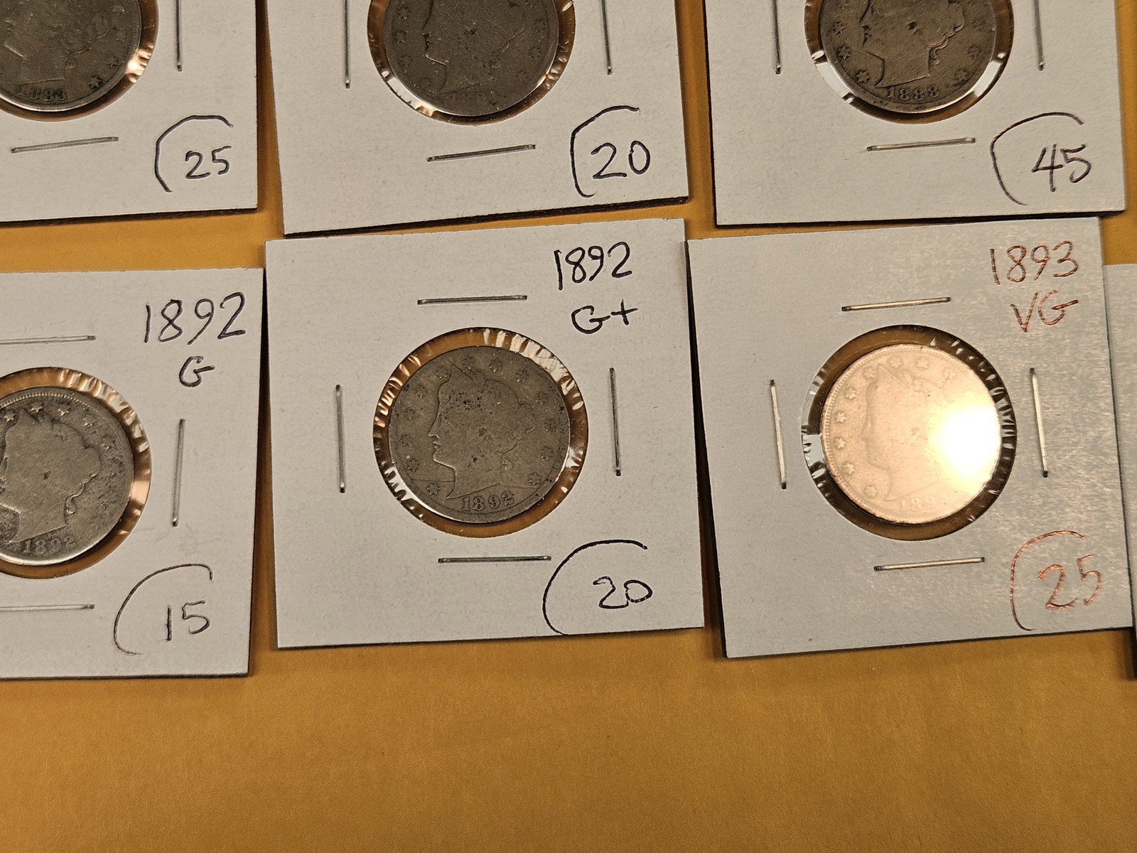 Ten earlier, Little better date Liberty "V" Nickels - 6