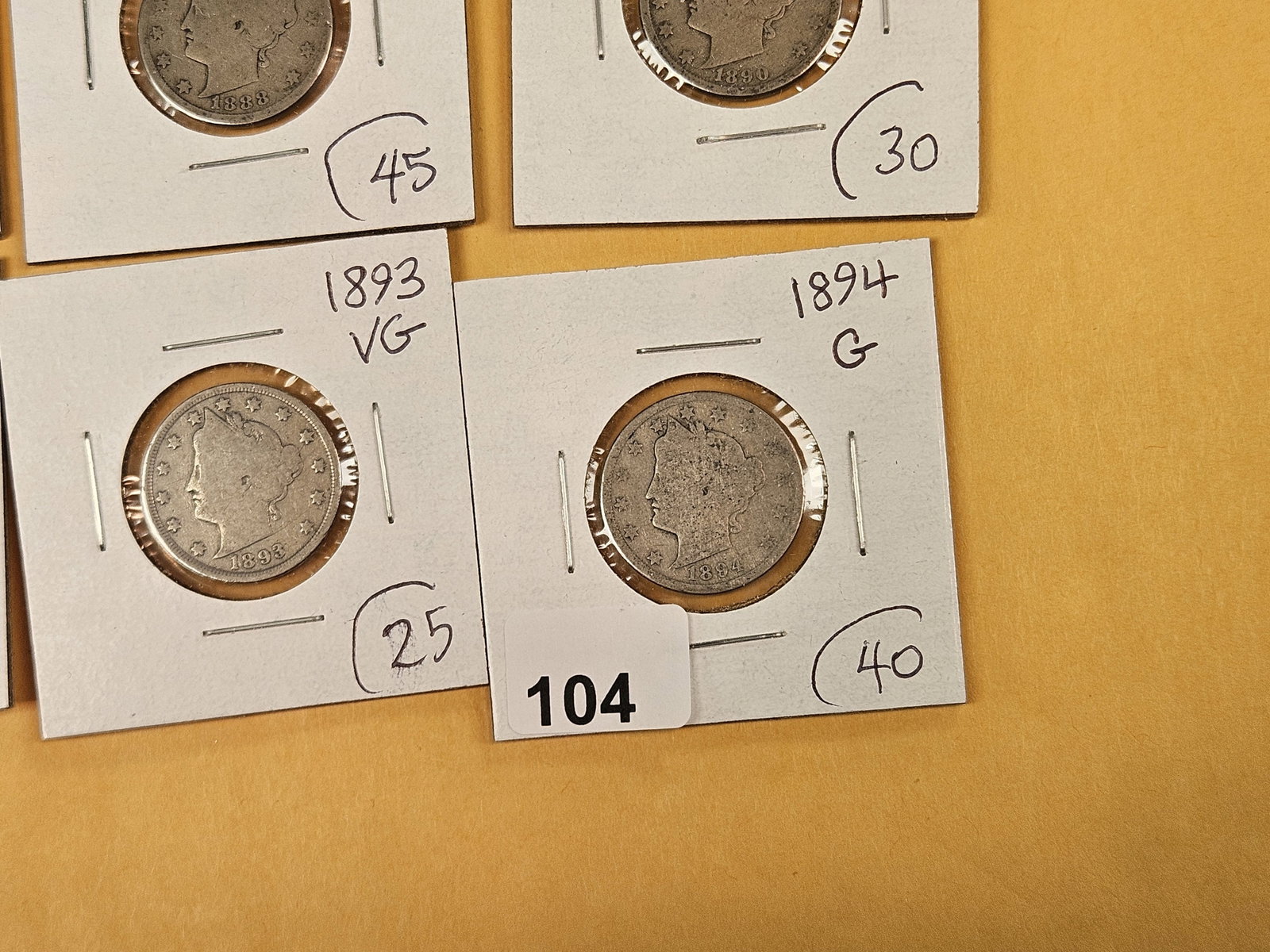 Ten earlier, Little better date Liberty "V" Nickels - 7
