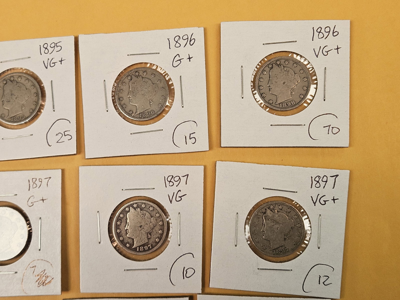 Fifteen pre-1900 Liberty "V" Nickels - 4