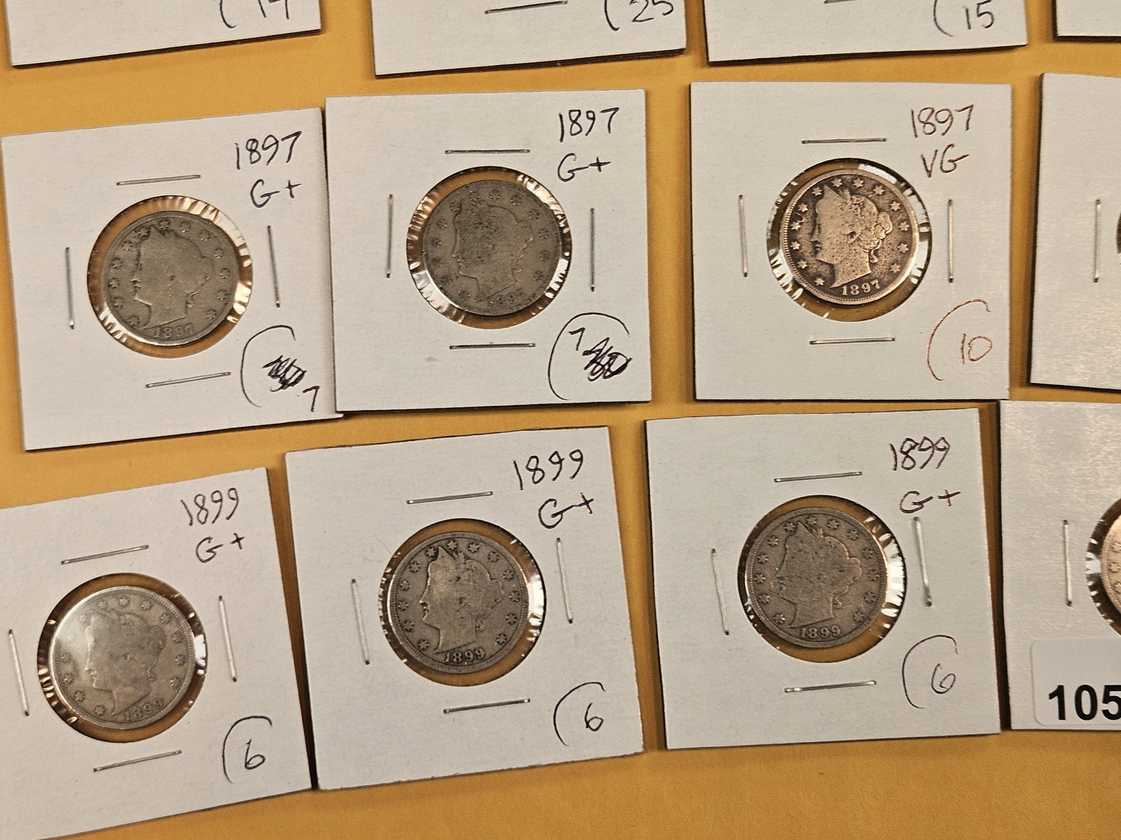 Fifteen pre-1900 Liberty "V" Nickels - 6