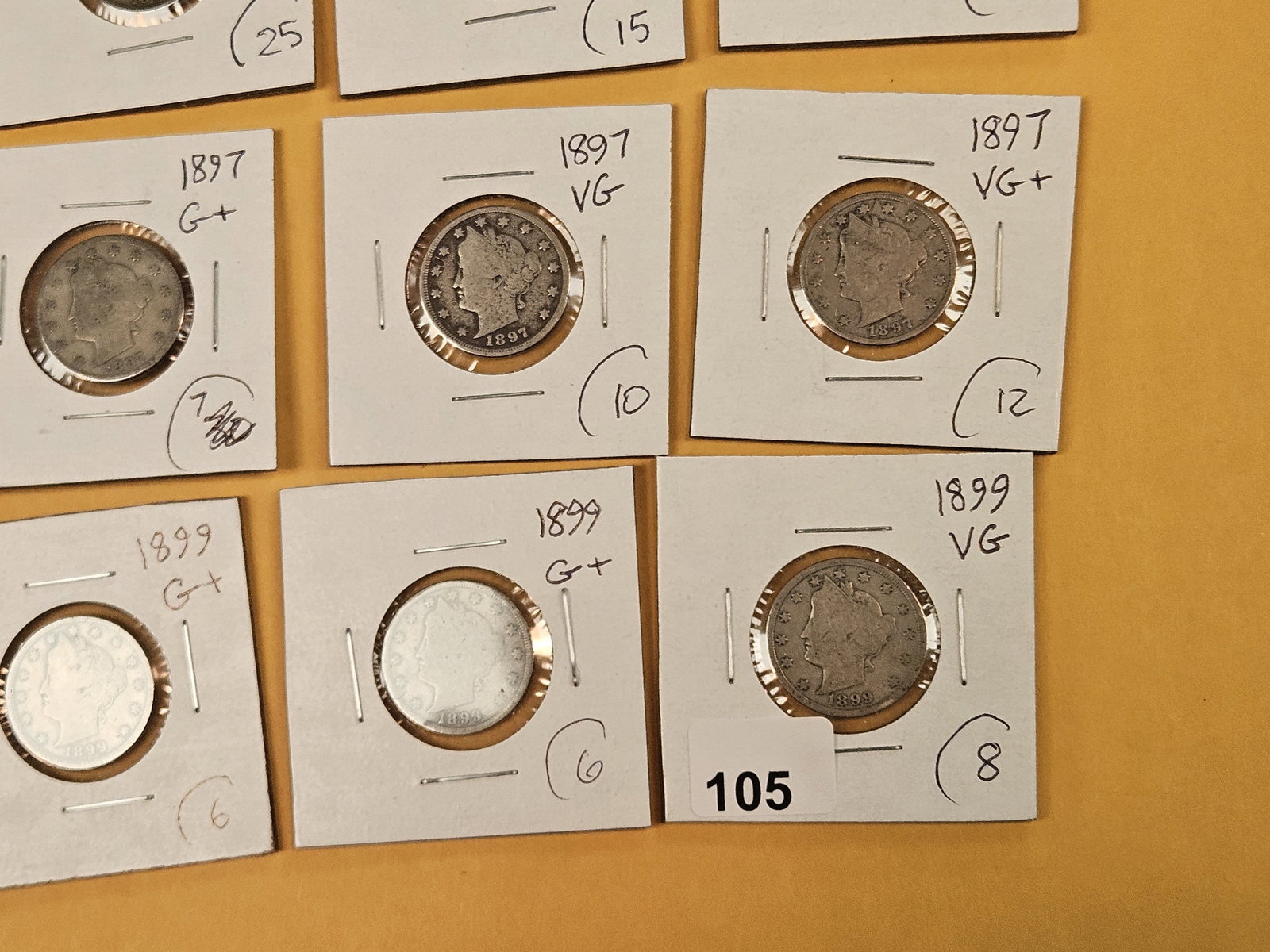 Fifteen pre-1900 Liberty "V" Nickels - 7