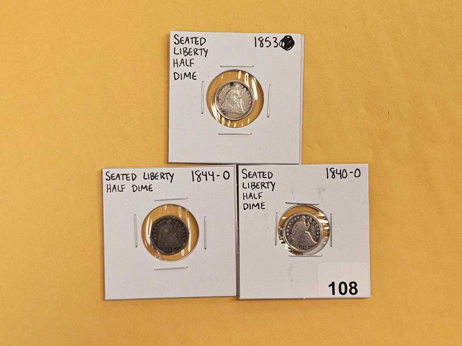 Three mixed Seated Liberty Silver Dimes (1 of 7)