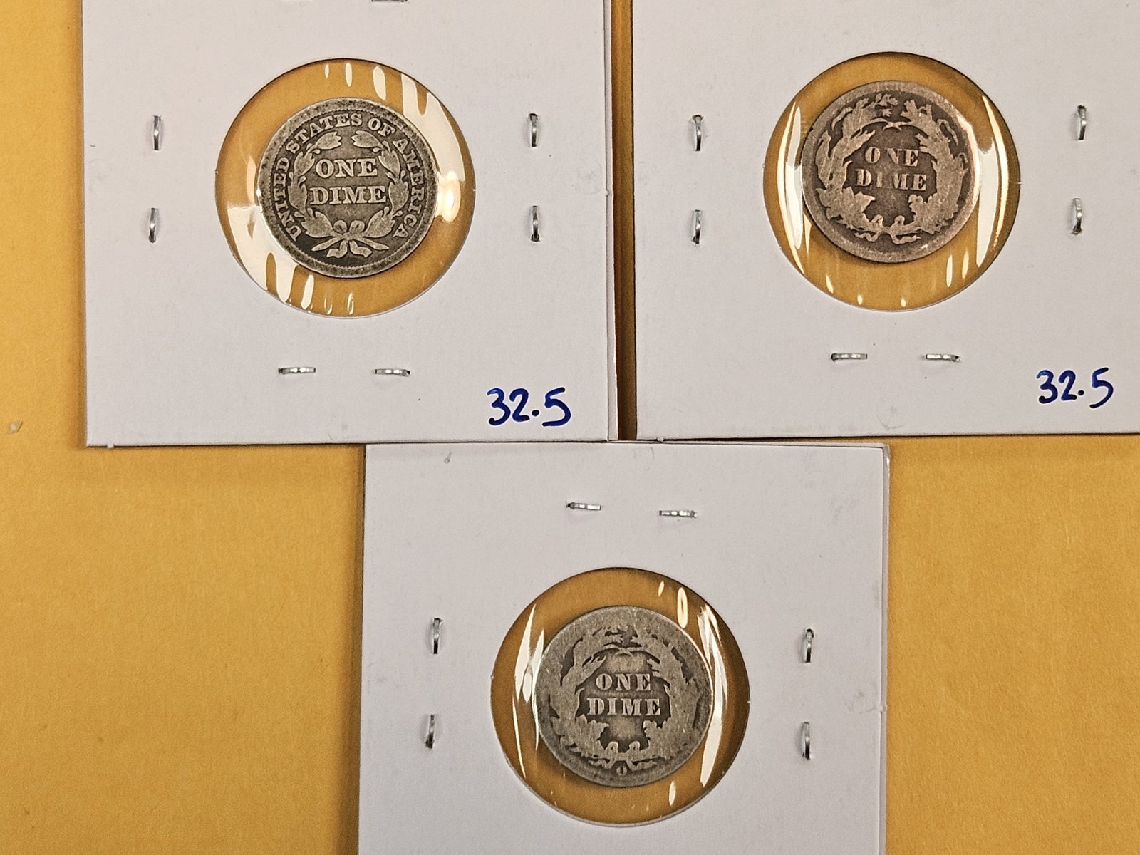 Three mixed Seated Liberty Silver Dimes - 5