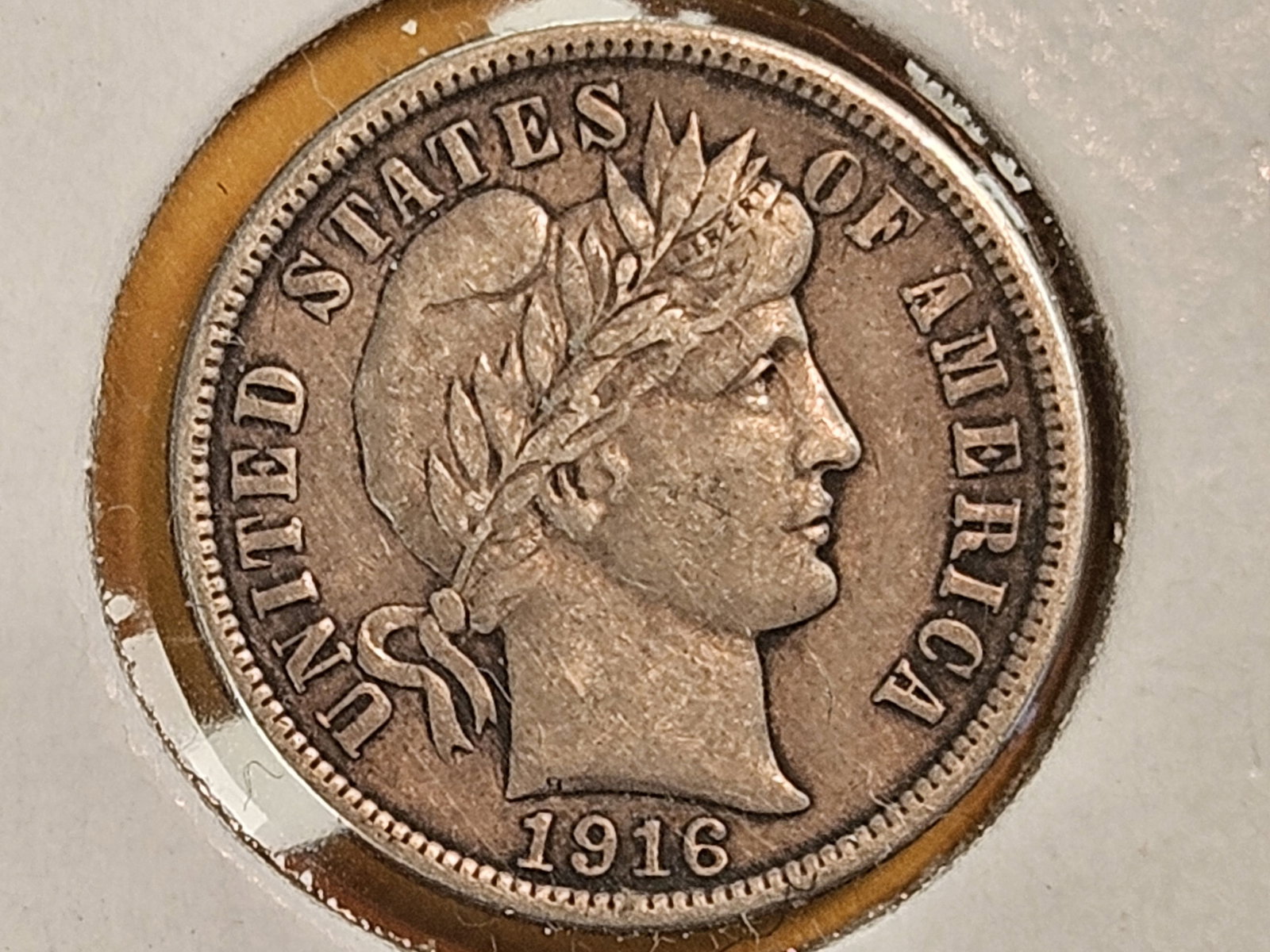 1916 Barber Dime in Extra Fine plus: Near AU