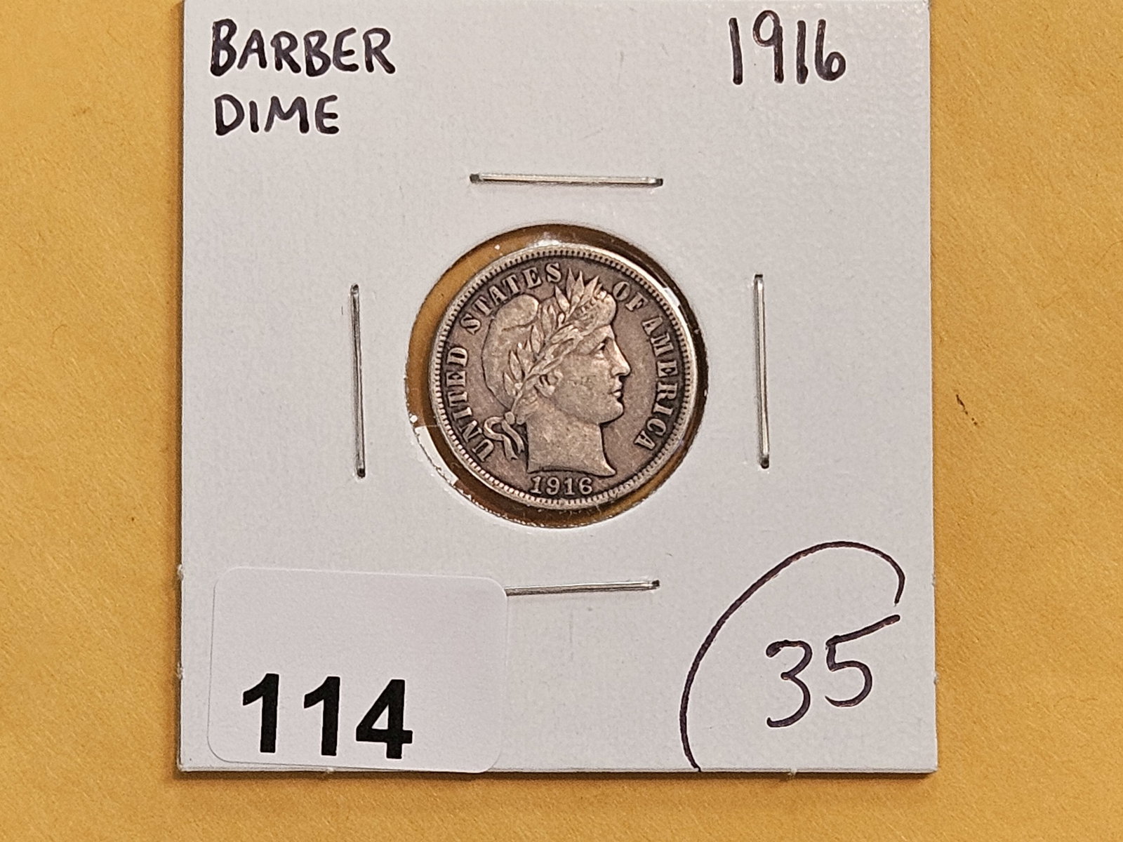 1916 Barber Dime in Extra Fine plus - 2