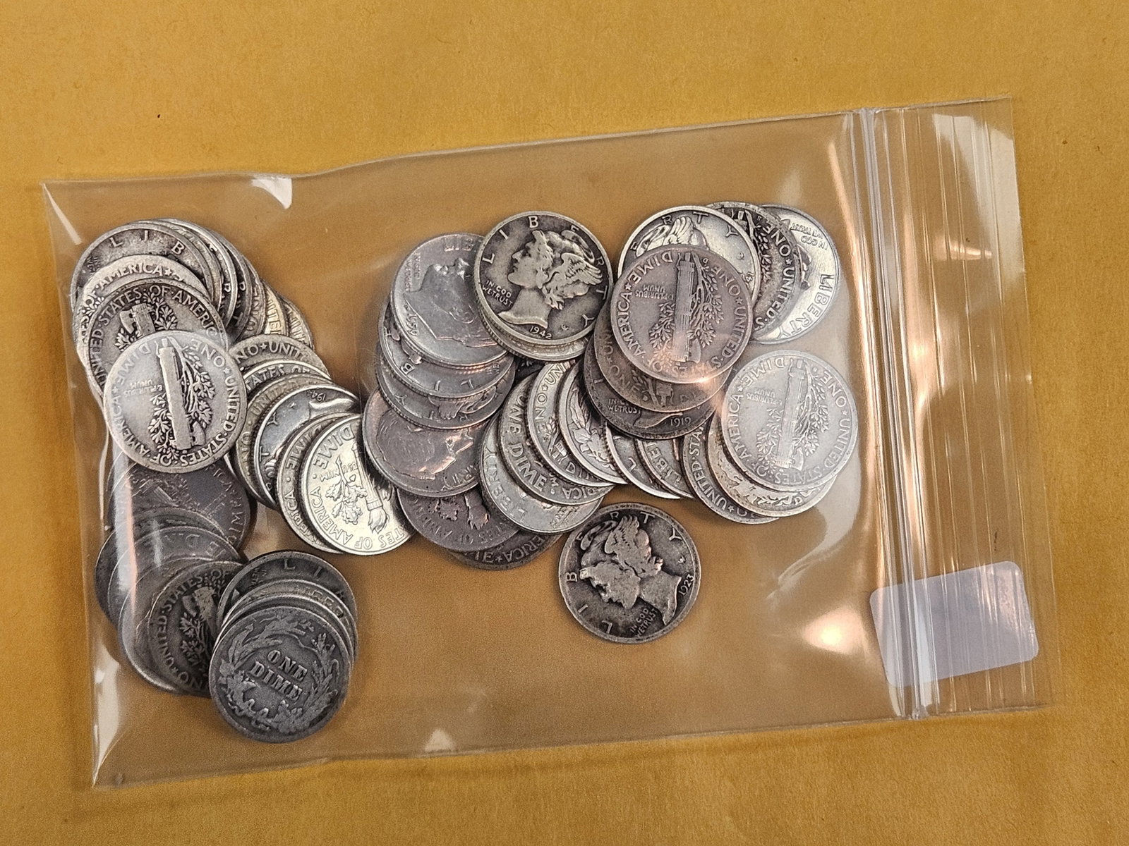 Fifty-Four mixed silver Dimes - 2