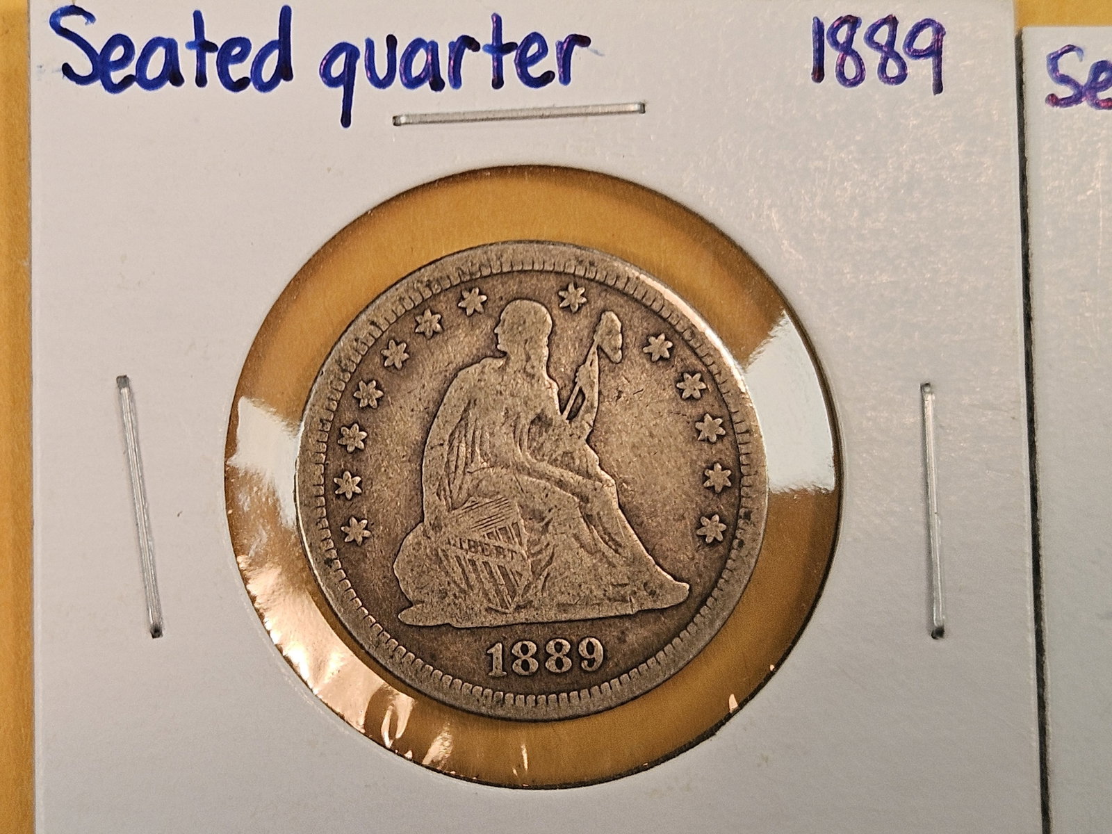 Three Seated Liberty silver Quarters - 2